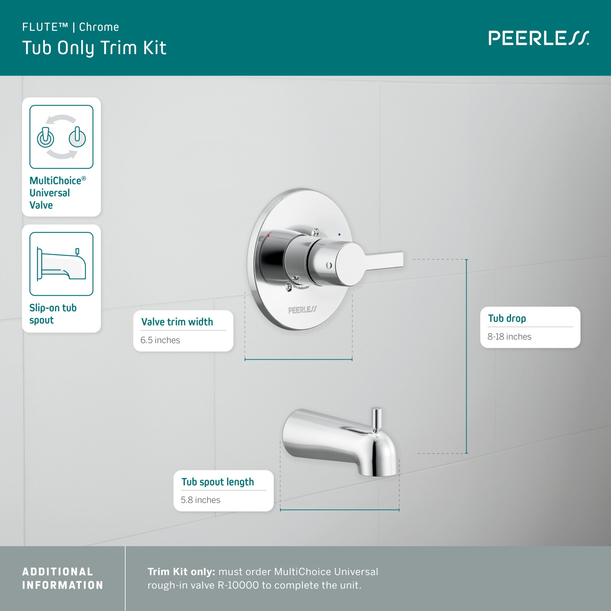 Peerless Flute™ Tub Only Trim Kit