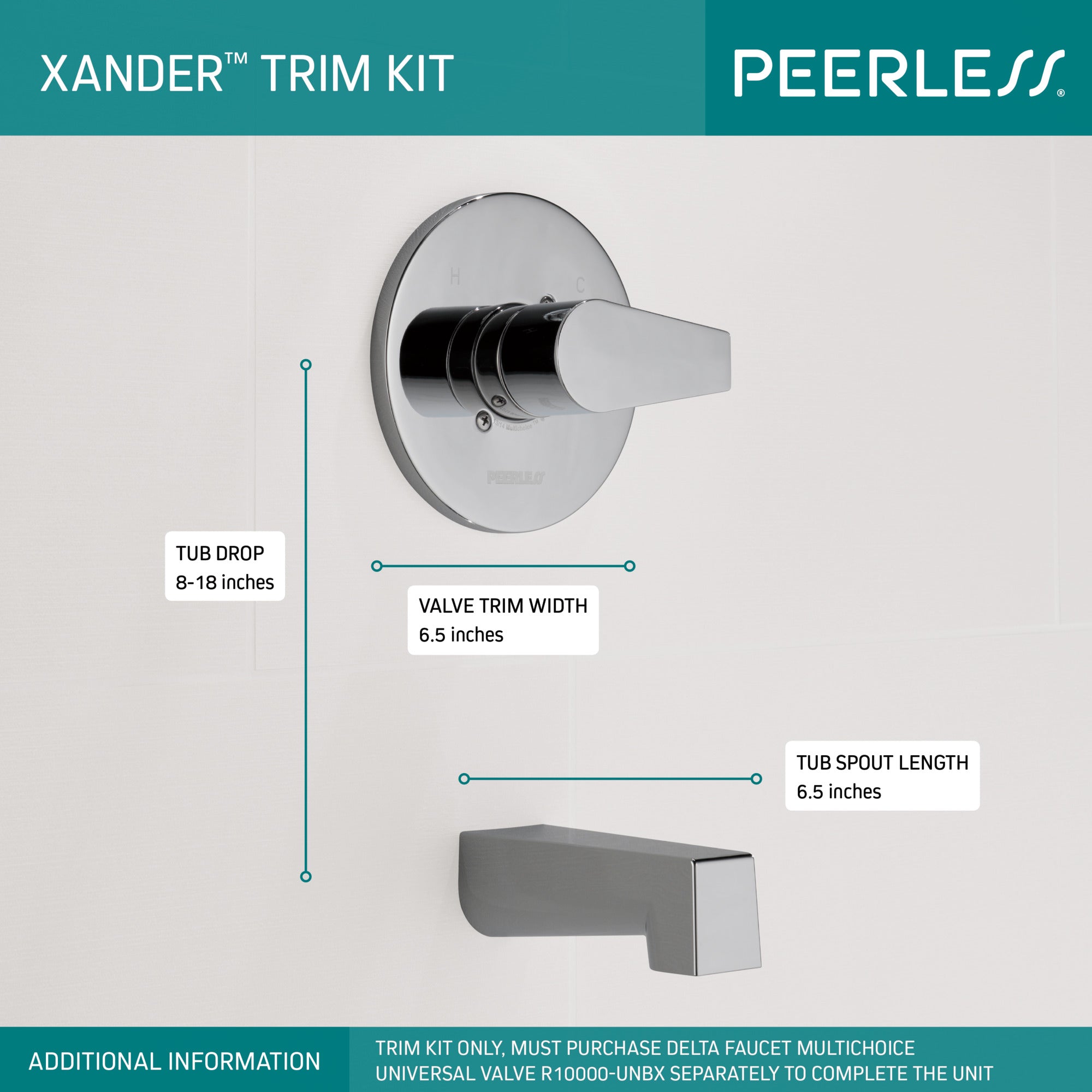Peerless Xander® Tub Only Trim Kit