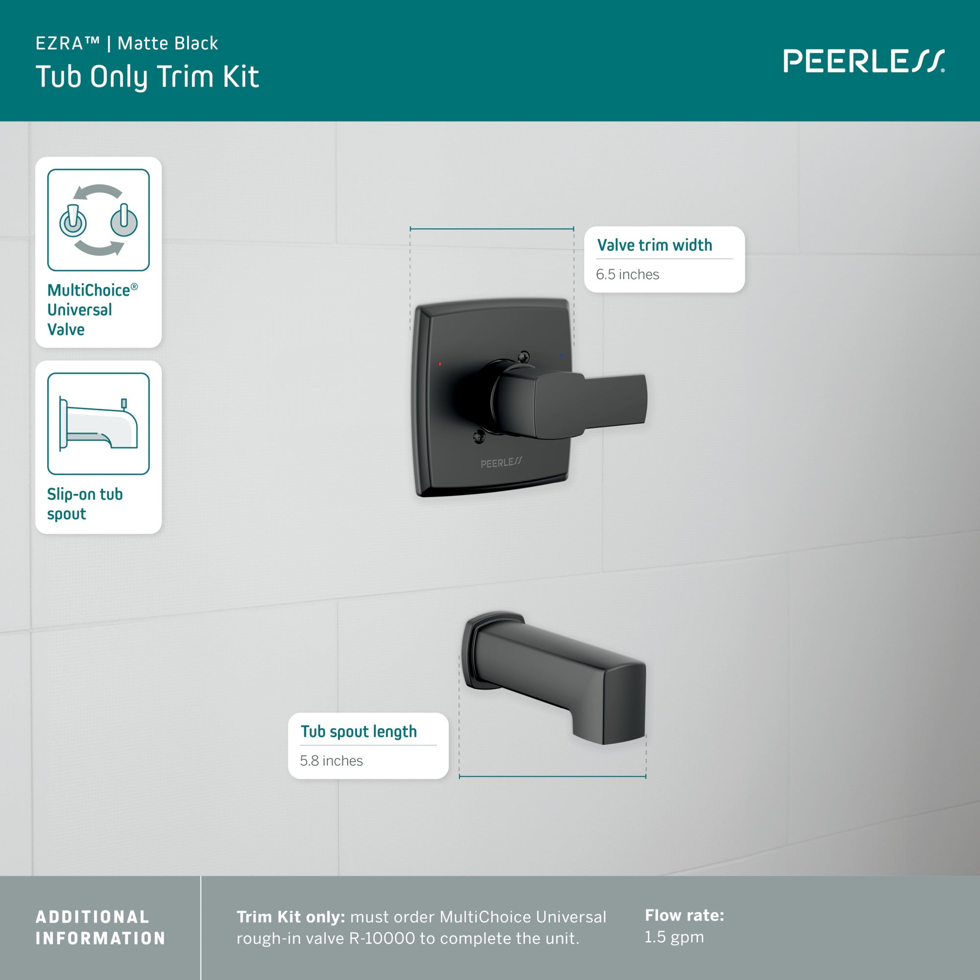 Peerless Ezra® Tub Only Trim Kit