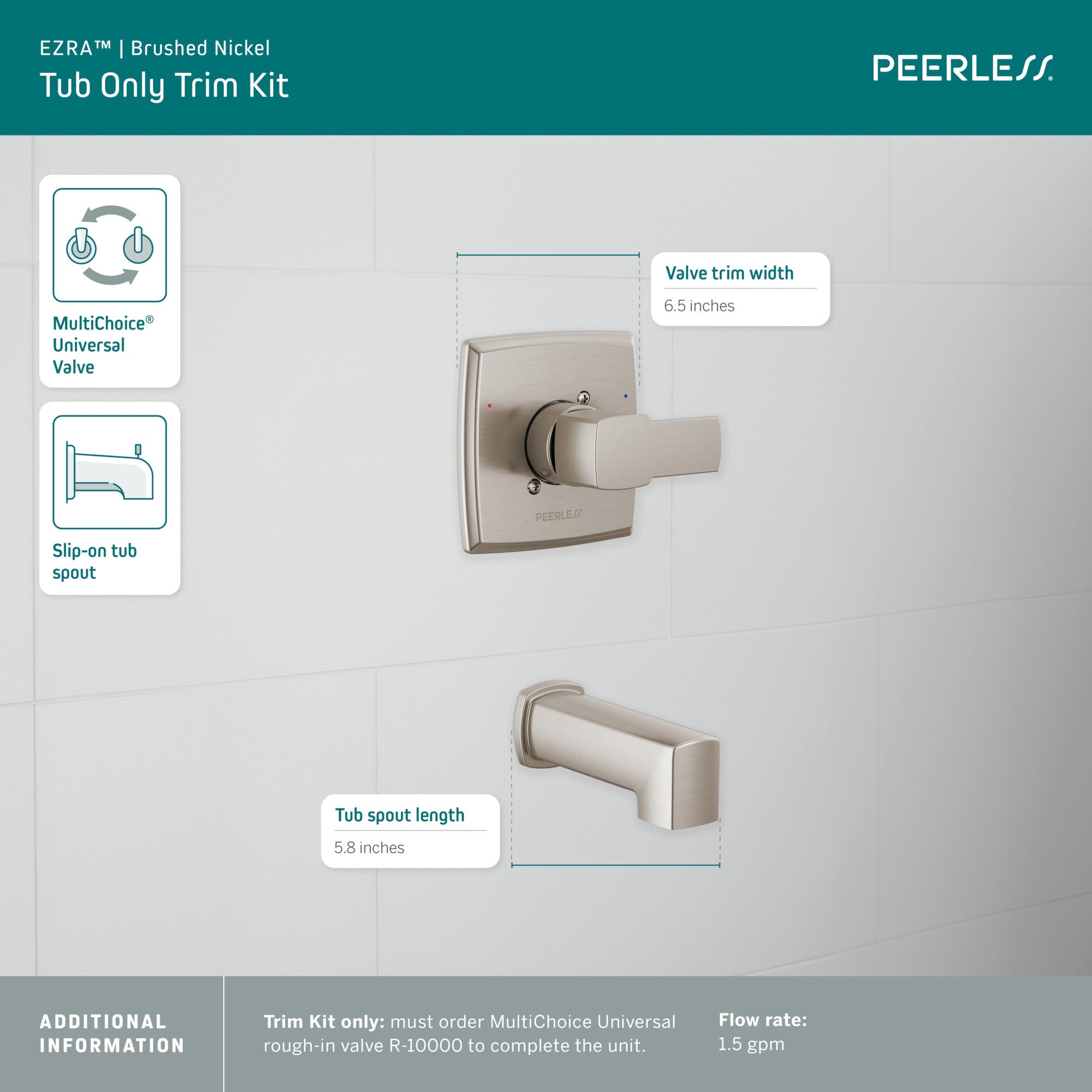Peerless Ezra® Tub Only Trim Kit