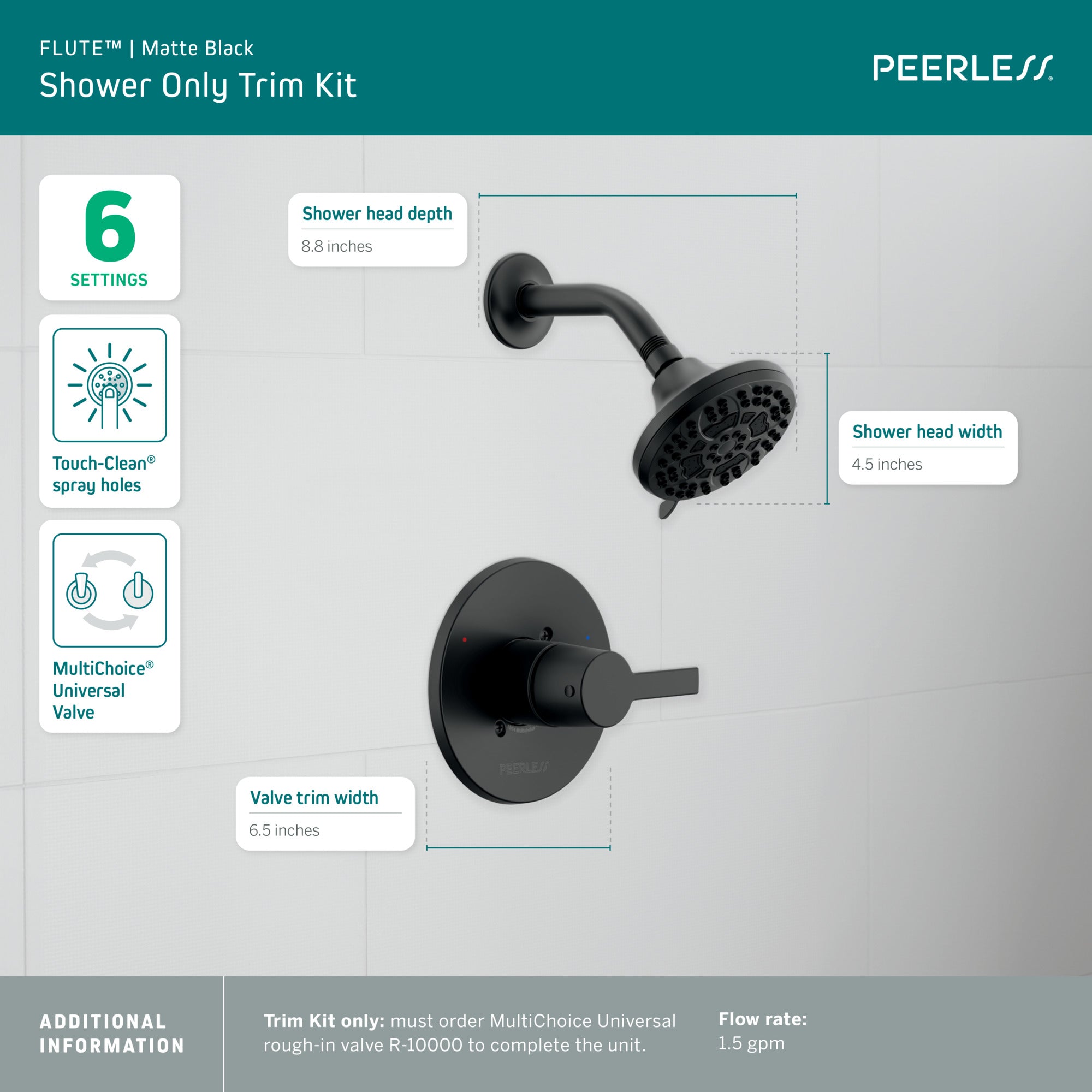 Peerless Flute™ Shower Only Trim Kit