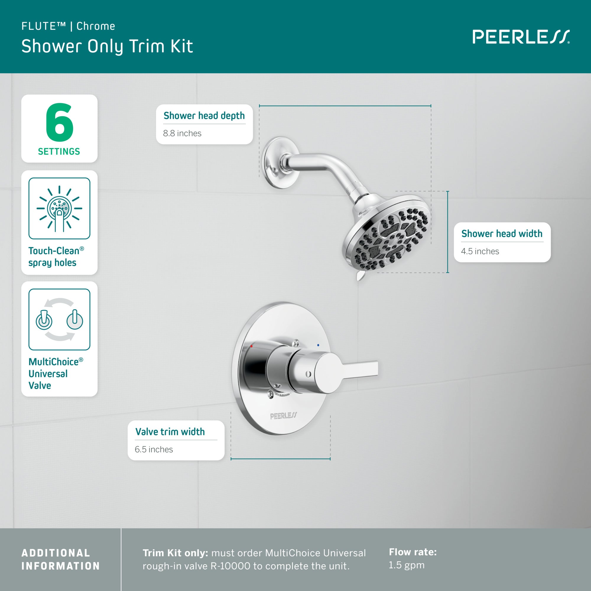 Peerless Flute™ Shower Only Trim Kit