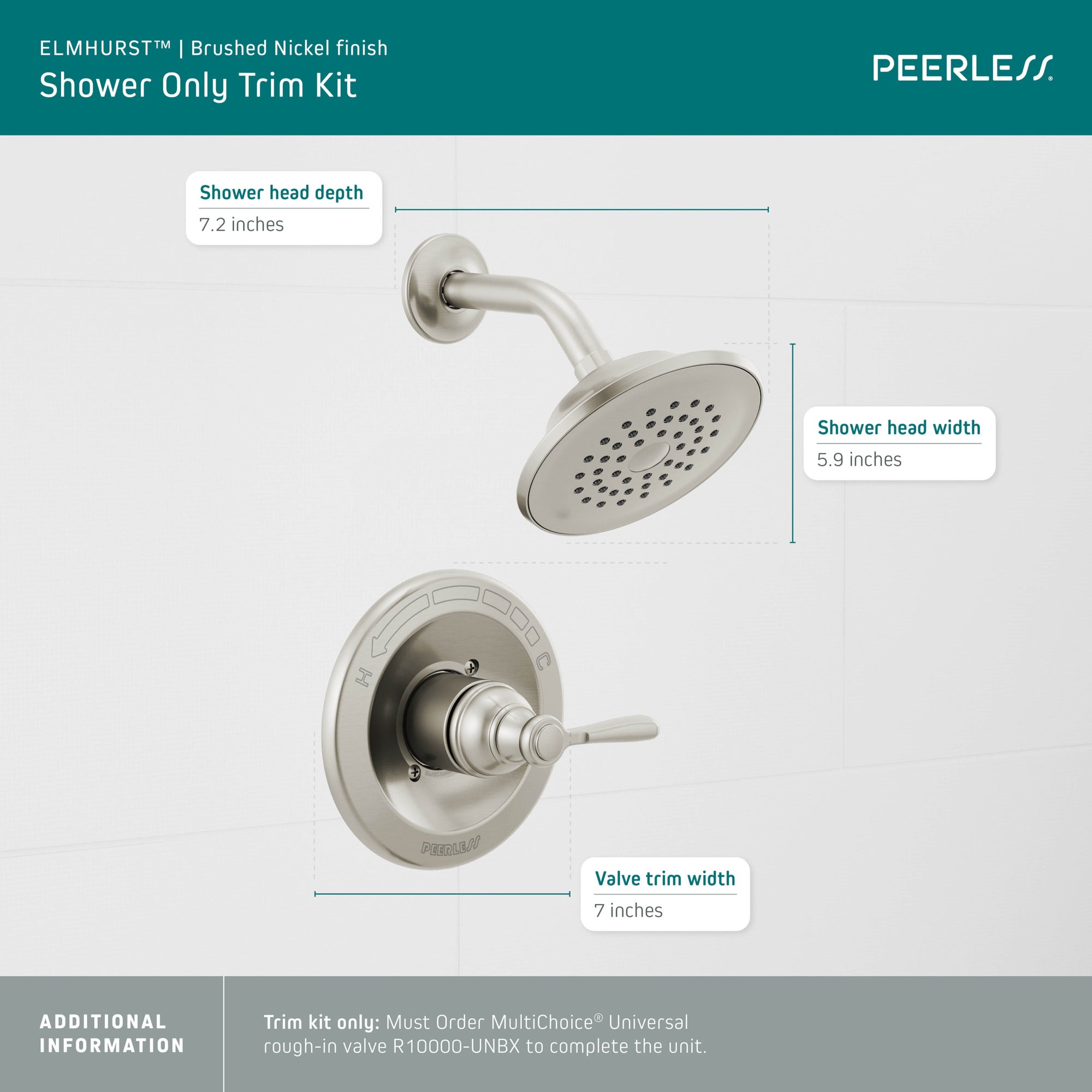 Peerless Elmhurst® Shower only trim kit