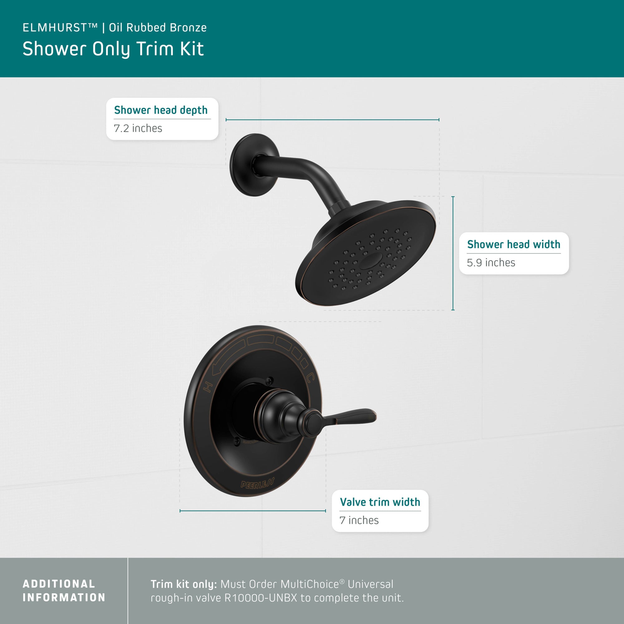 Peerless Elmhurst® Shower only trim kit