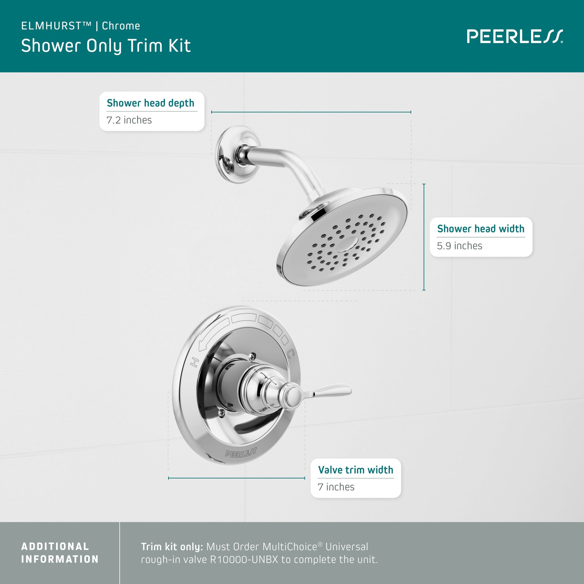 Peerless Elmhurst® Shower only trim kit