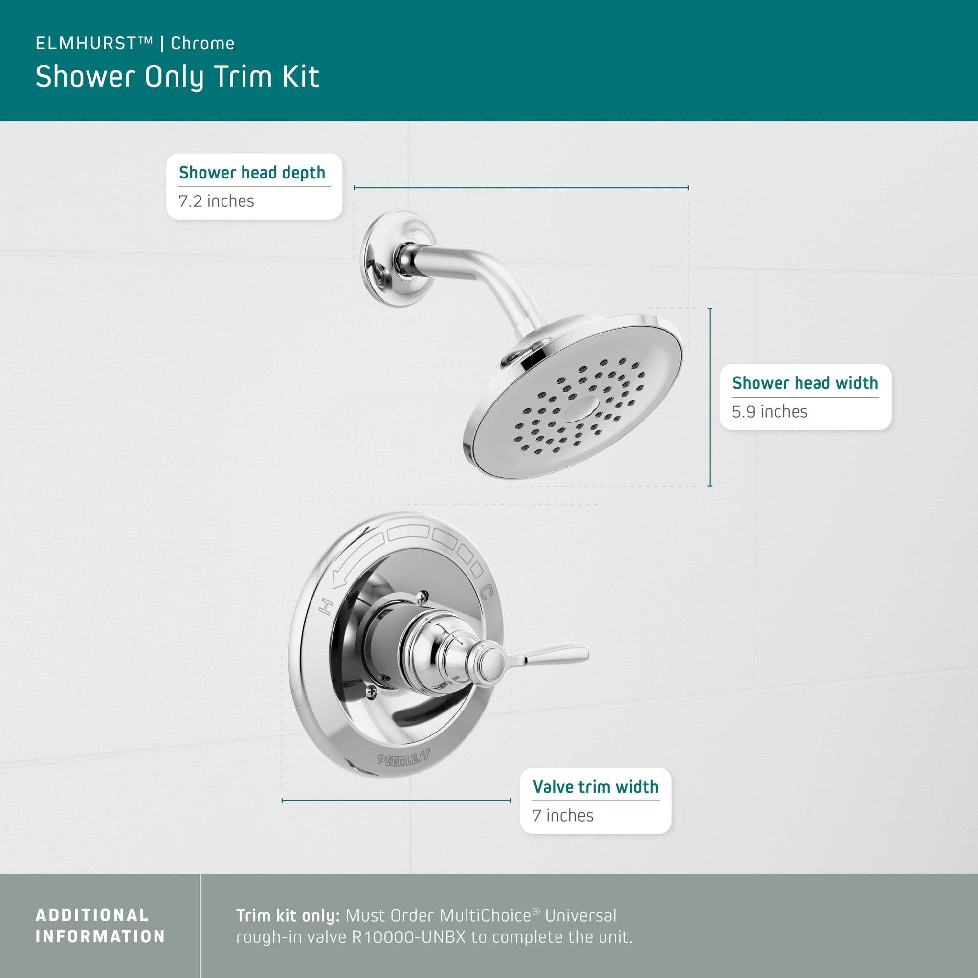 Peerless Elmhurst® Shower only trim kit