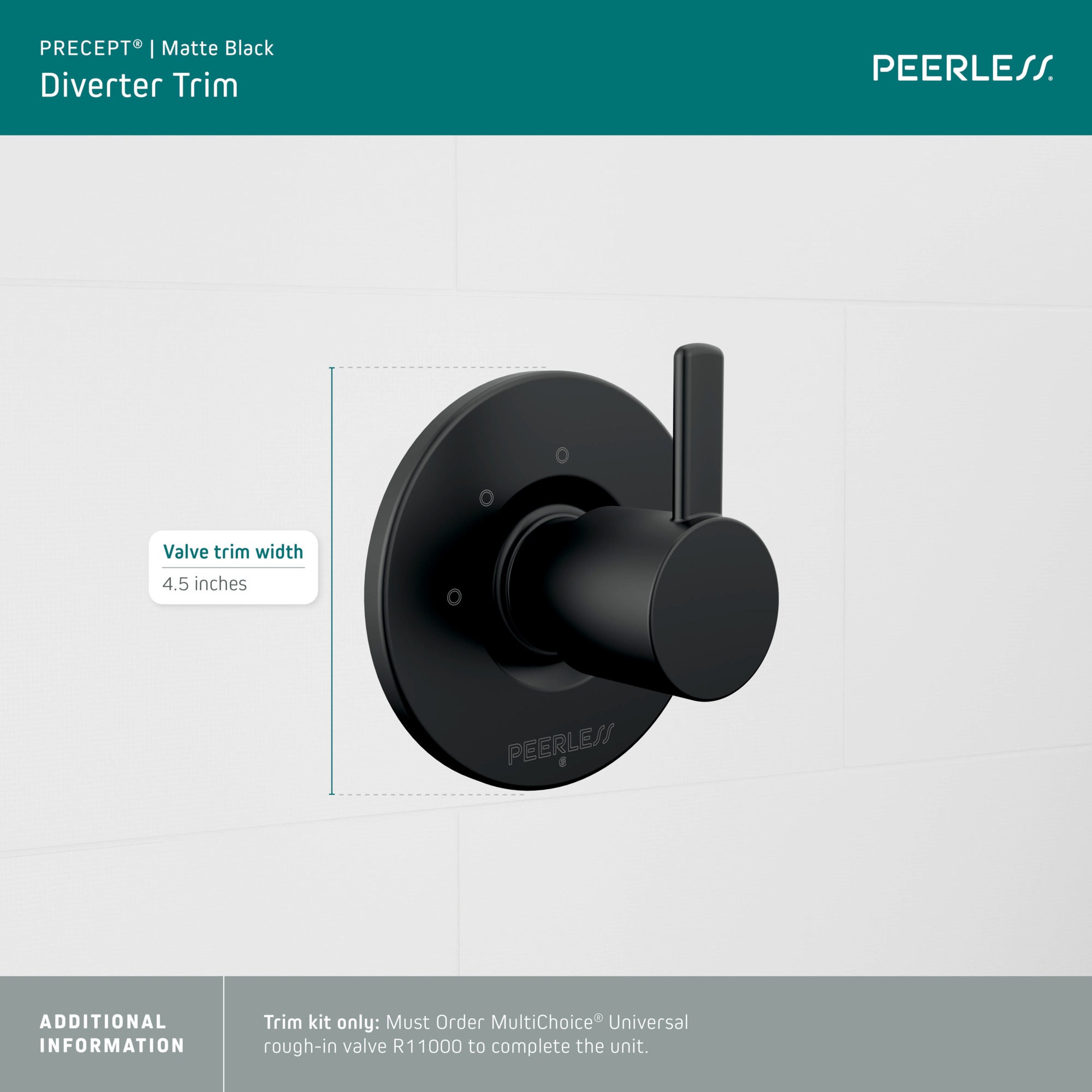 Peerless Precept® 3-setting diverter trim