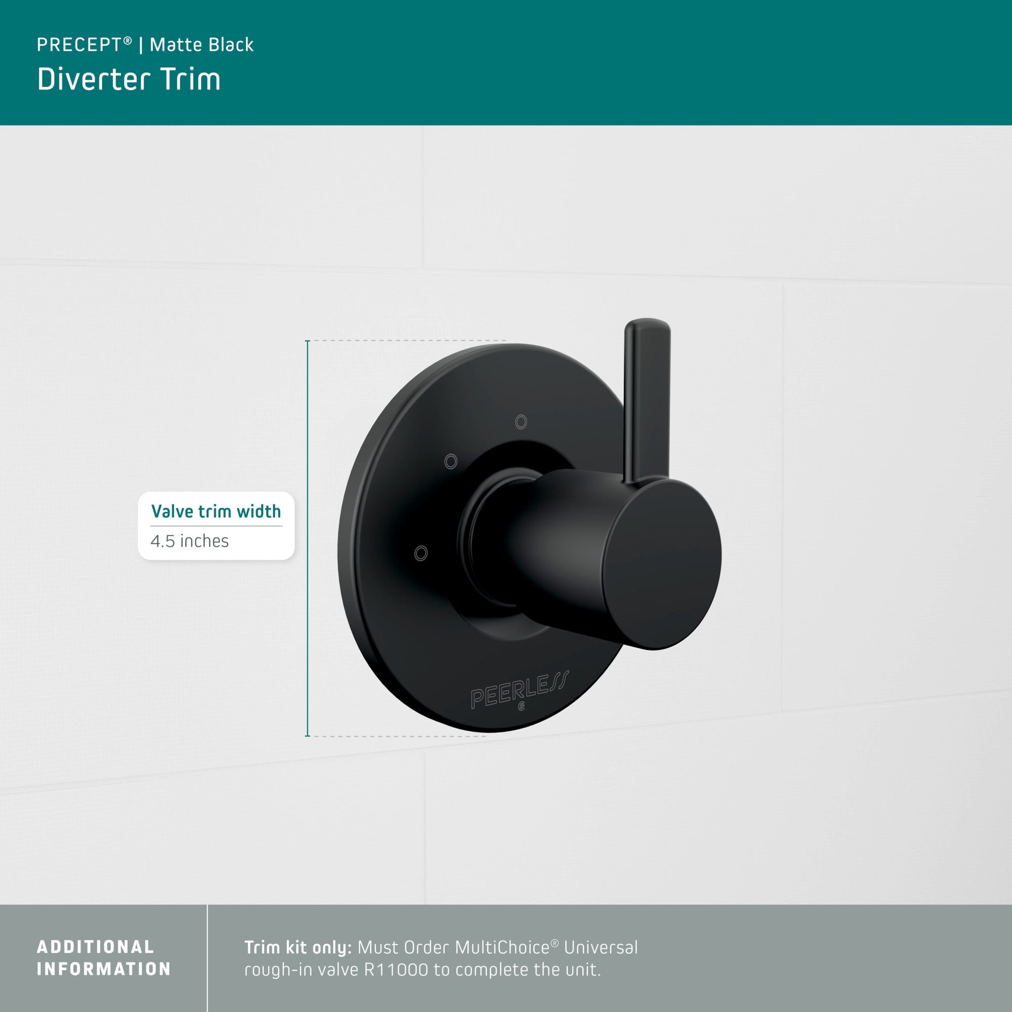 Peerless Precept® 3-setting diverter trim