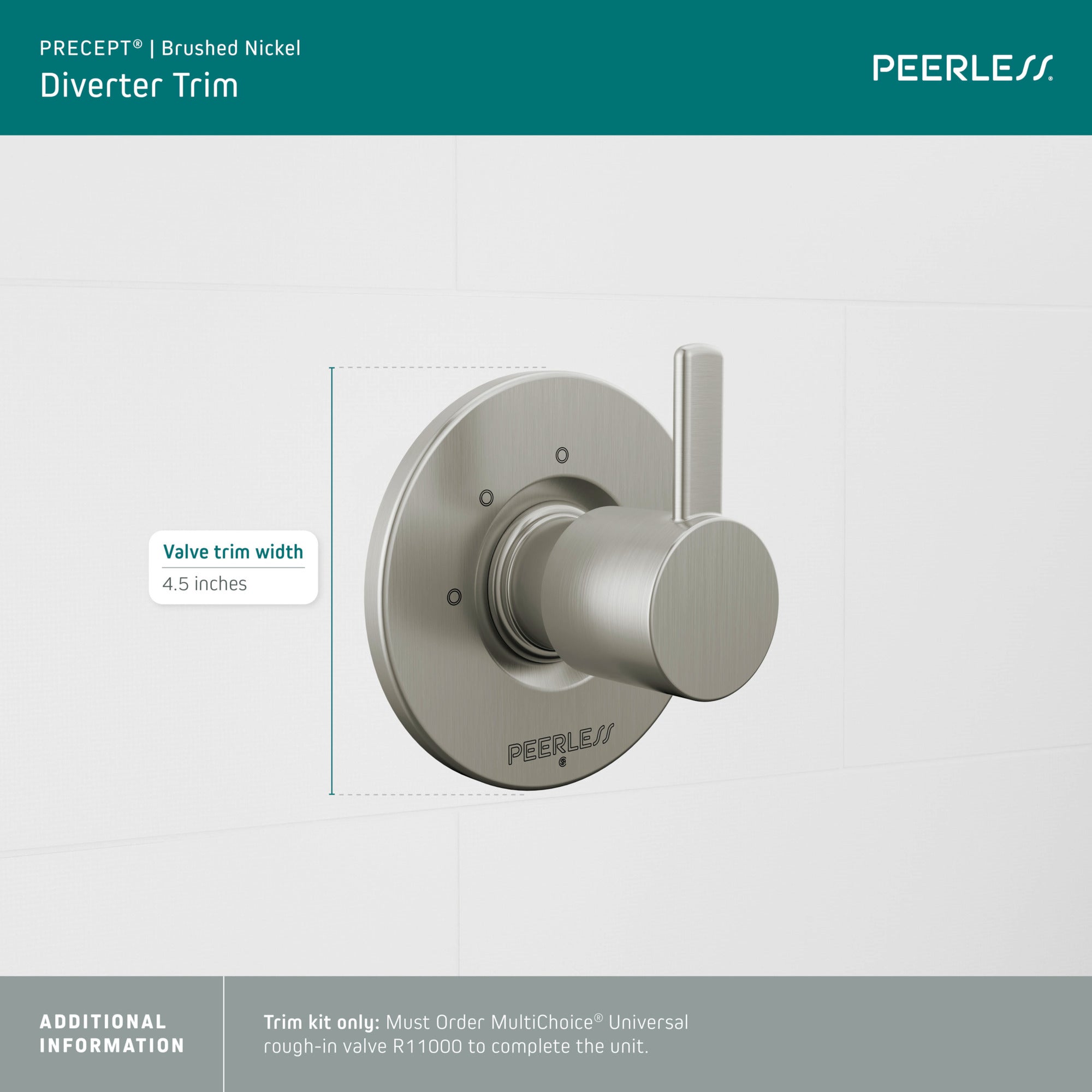 Peerless Precept® 3-setting diverter trim