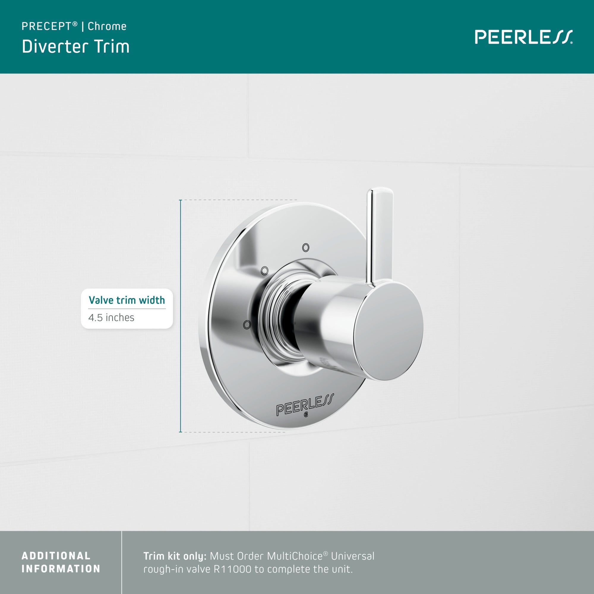 Peerless Precept® 3-setting diverter trim