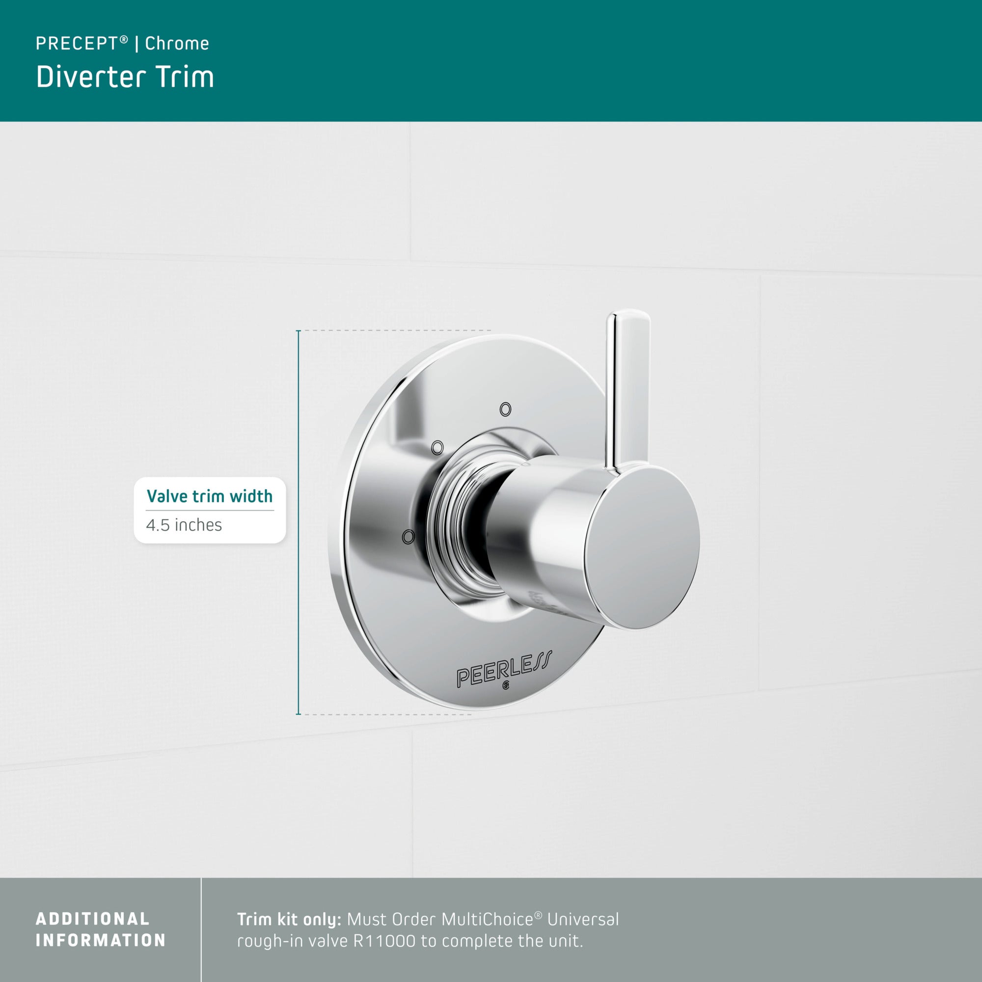Peerless Precept® 3-setting diverter trim
