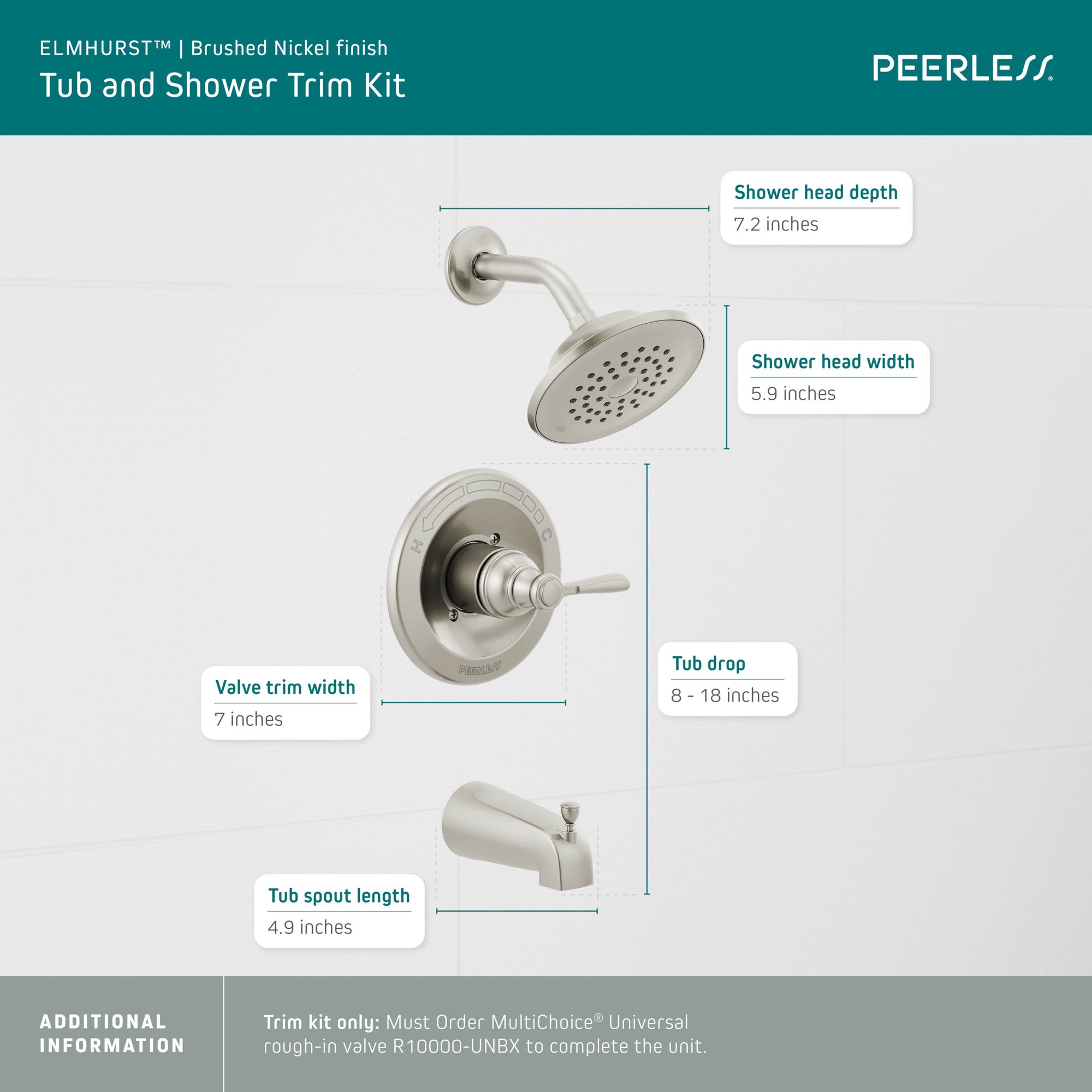 Peerless Elmhurst® Tub shower trim kit