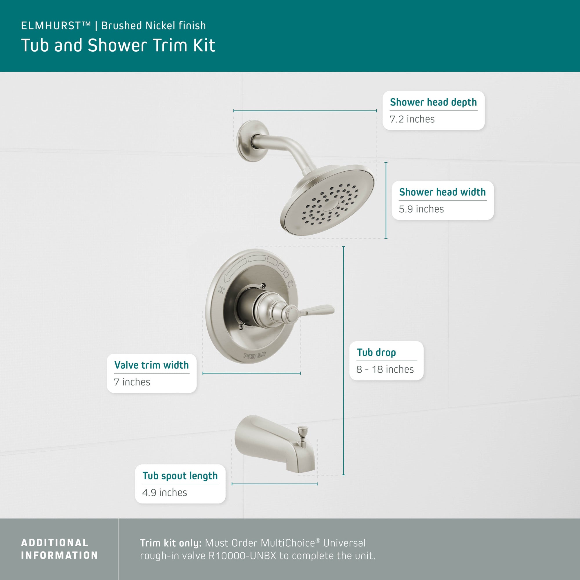 Peerless Elmhurst® Tub shower trim kit
