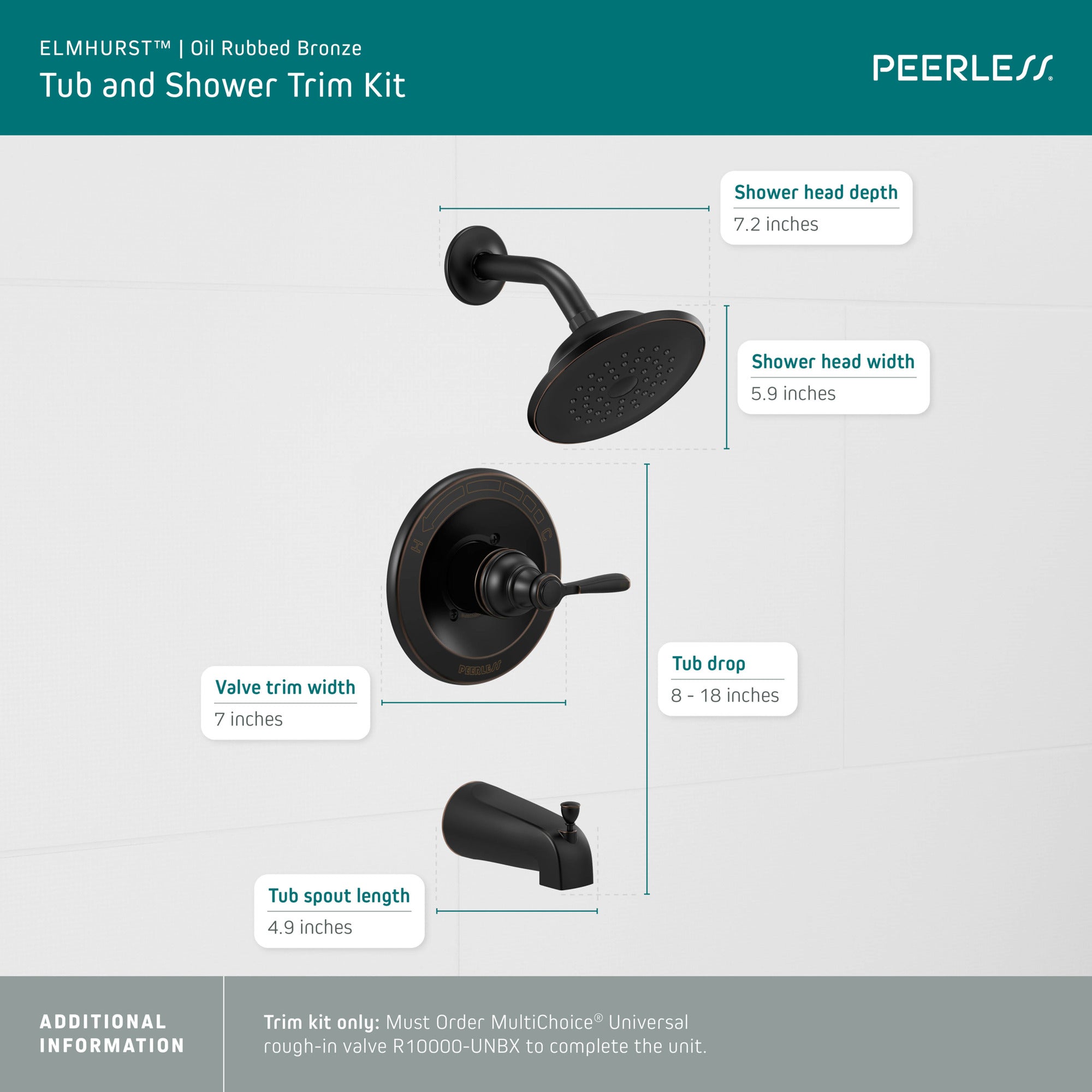 Peerless Elmhurst® Tub shower trim kit