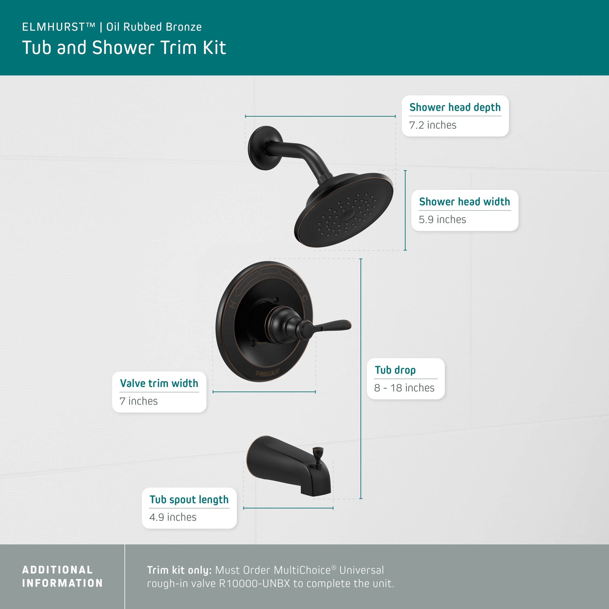 Peerless Elmhurst® Tub shower trim kit