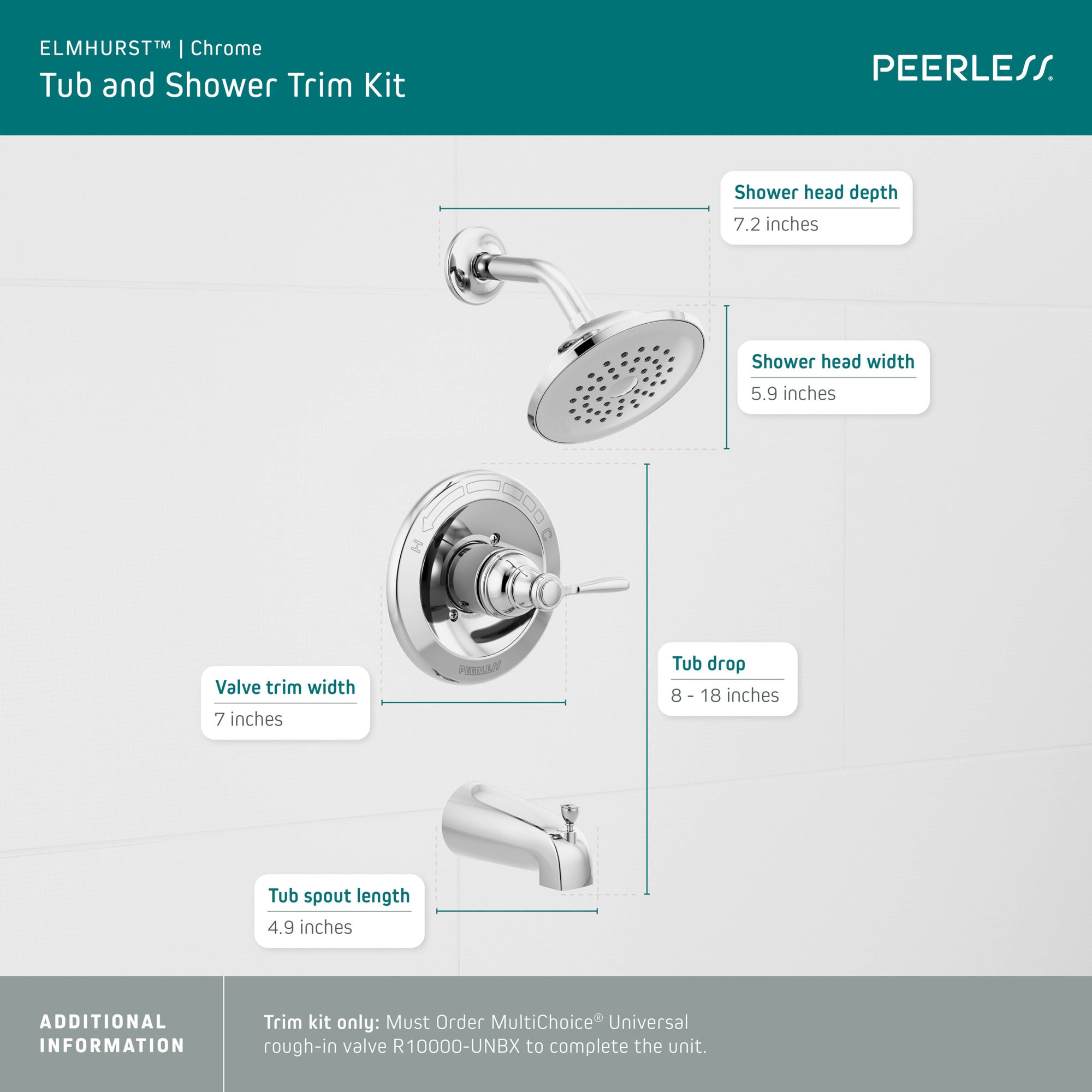 Peerless Elmhurst® Tub shower trim kit