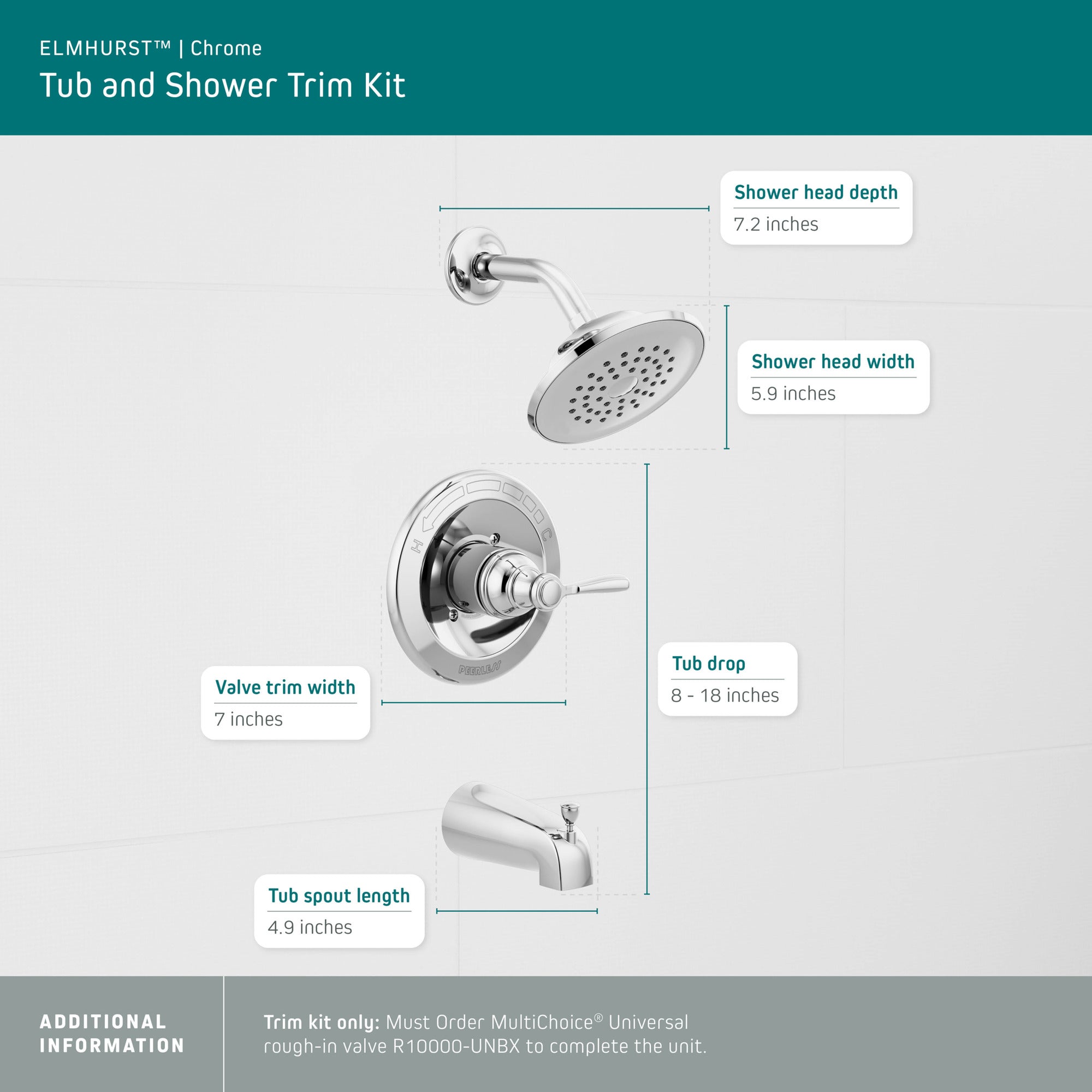 Peerless Elmhurst® Tub shower trim kit