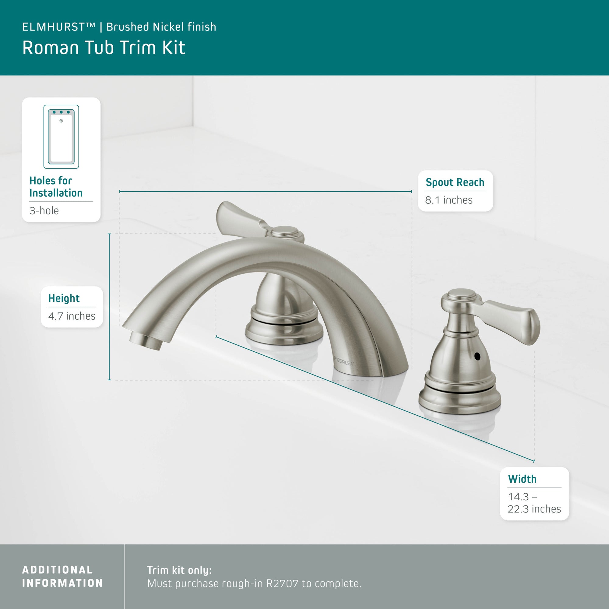 Peerless Elmhurst® Roman tub trim kit