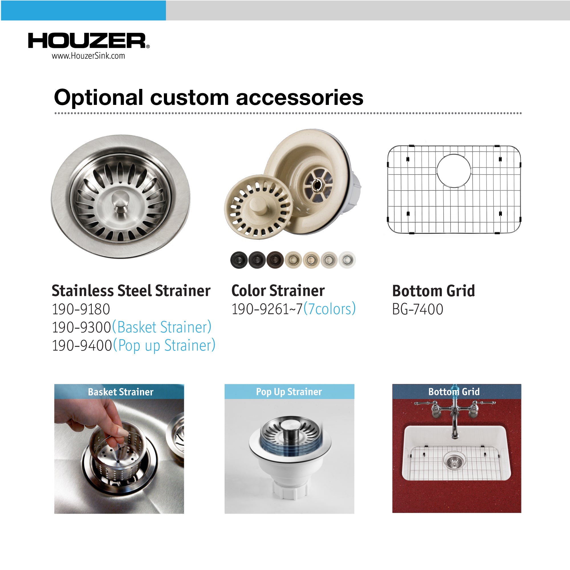 Houzer Platus 24" Fireclay Undermount Single Bowl Kitchen Sink