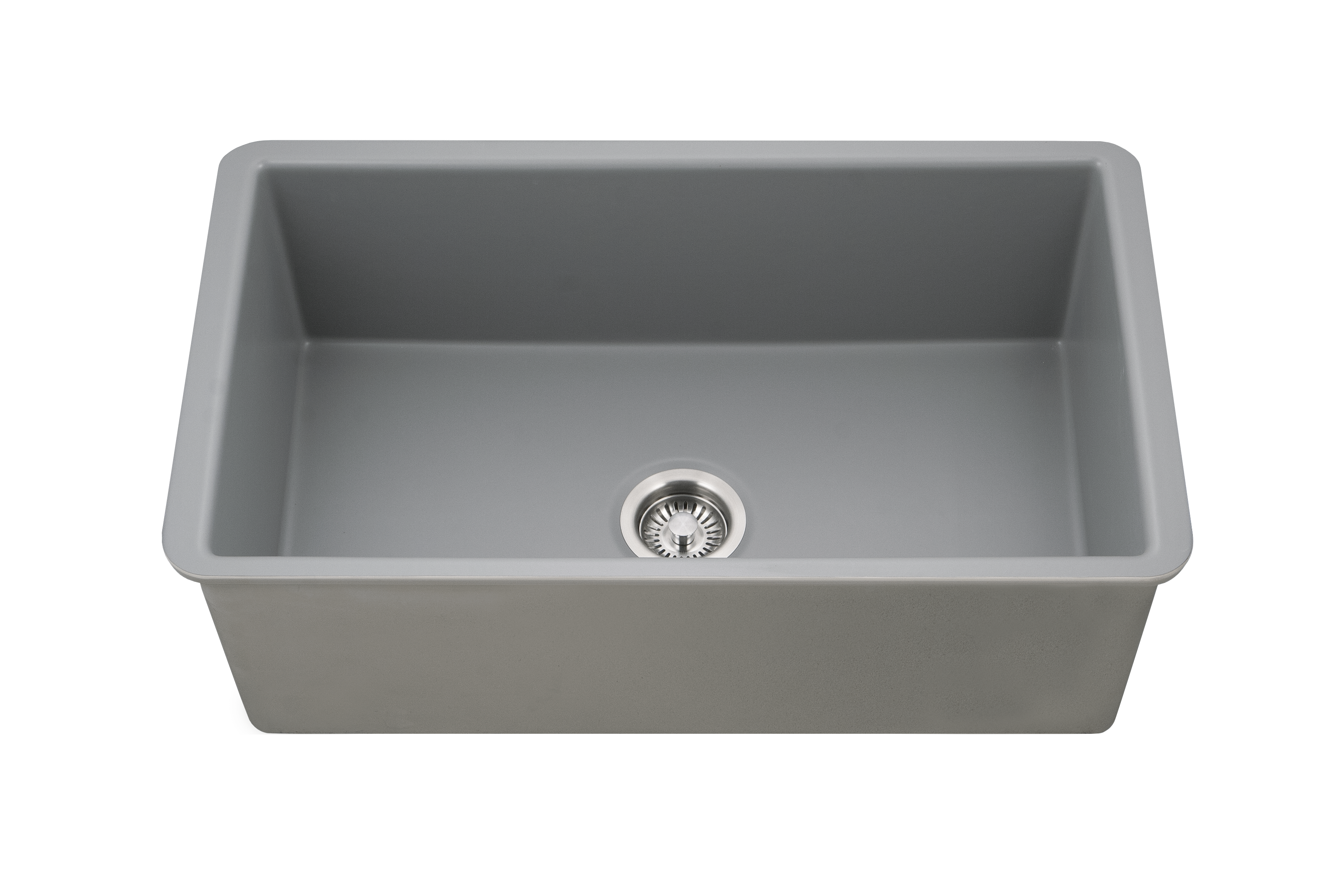 Houzer Platus 32 inch White Fireclay Undermount Single Bowl Kitchen Sink
