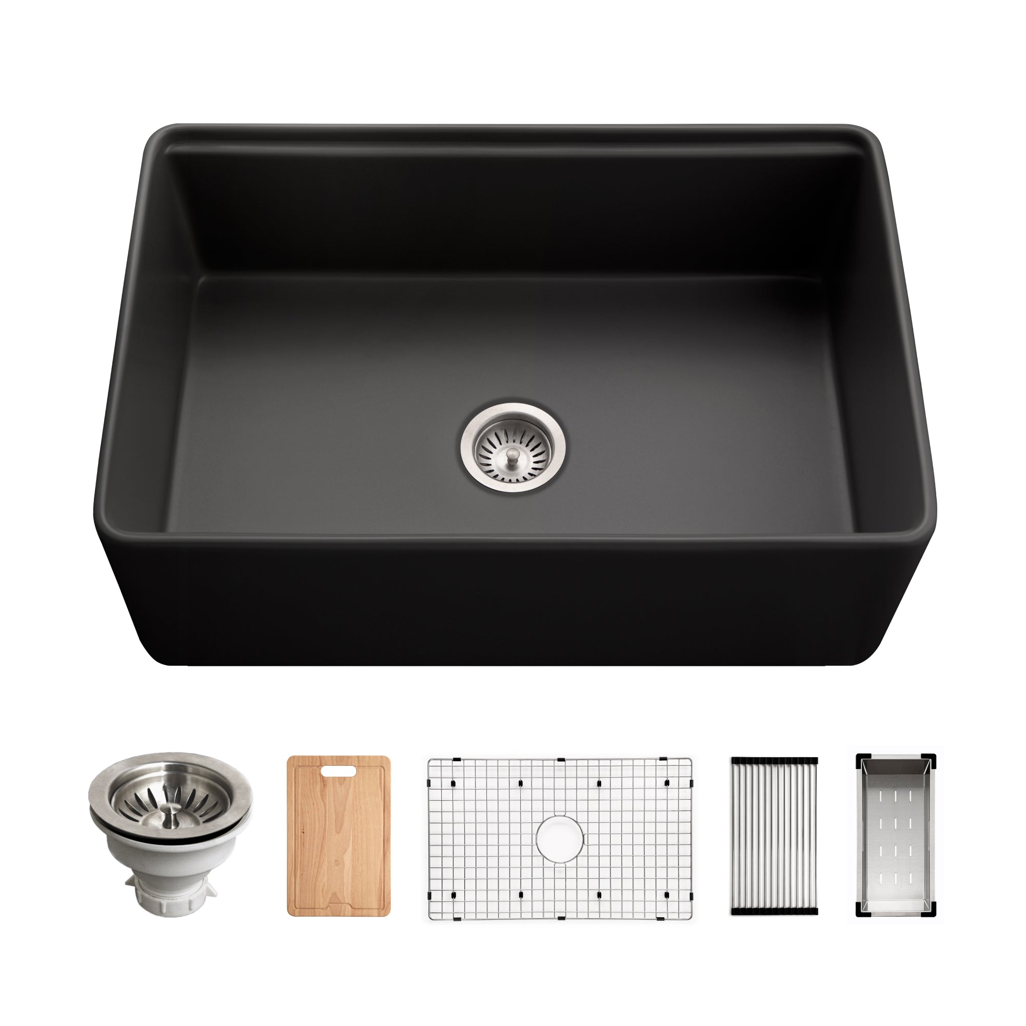 Aspire 30" Apron Front Workstation Single Bowl Fireclay Sink