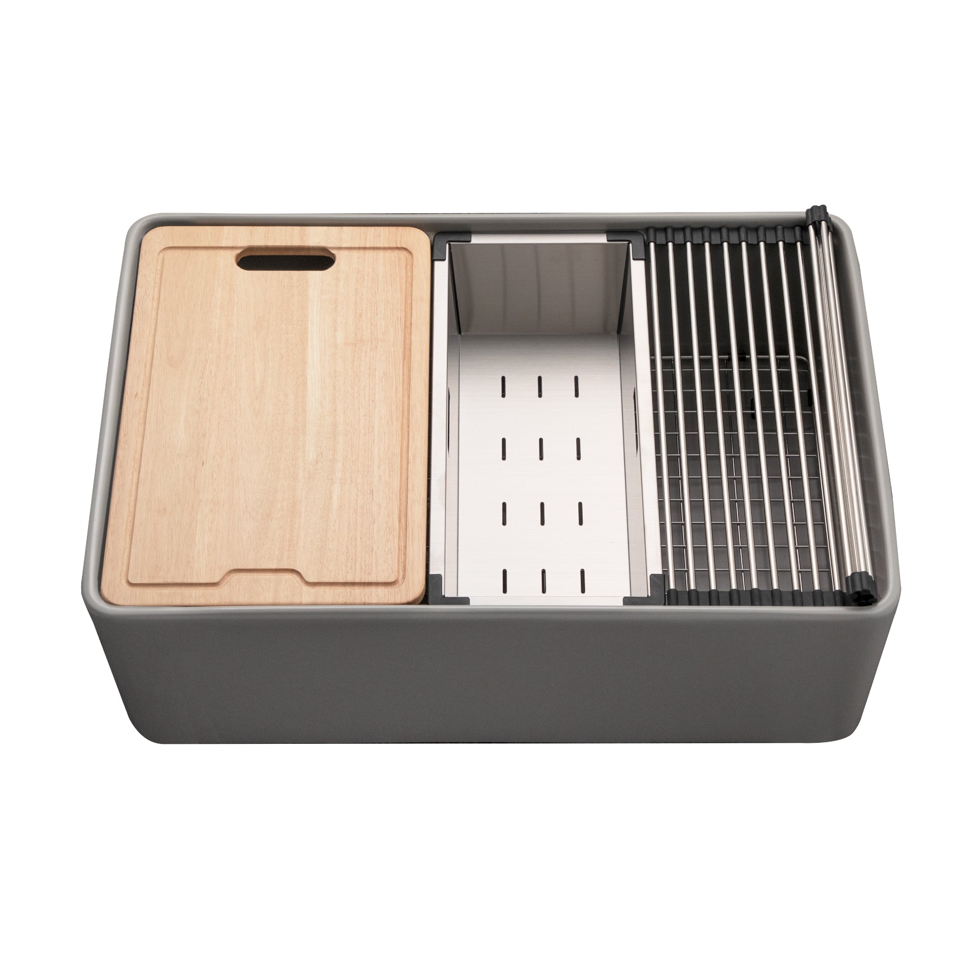 Aspire 30" Apron Front Workstation Single Bowl Fireclay Sink