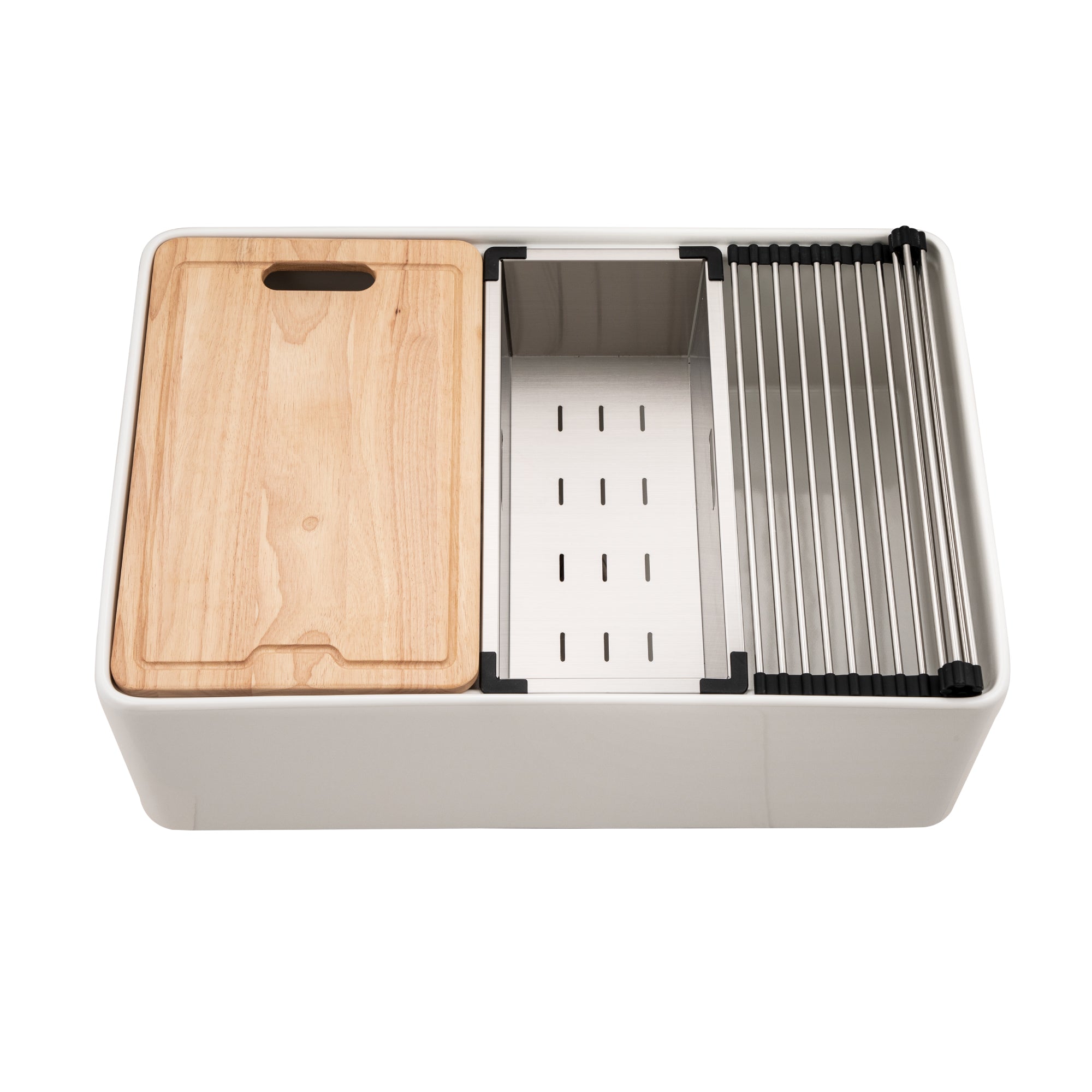 Aspire 30" Apron Front Workstation Single Bowl Fireclay Sink