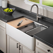 Aspire 30" Apron Front Workstation Single Bowl Fireclay Sink