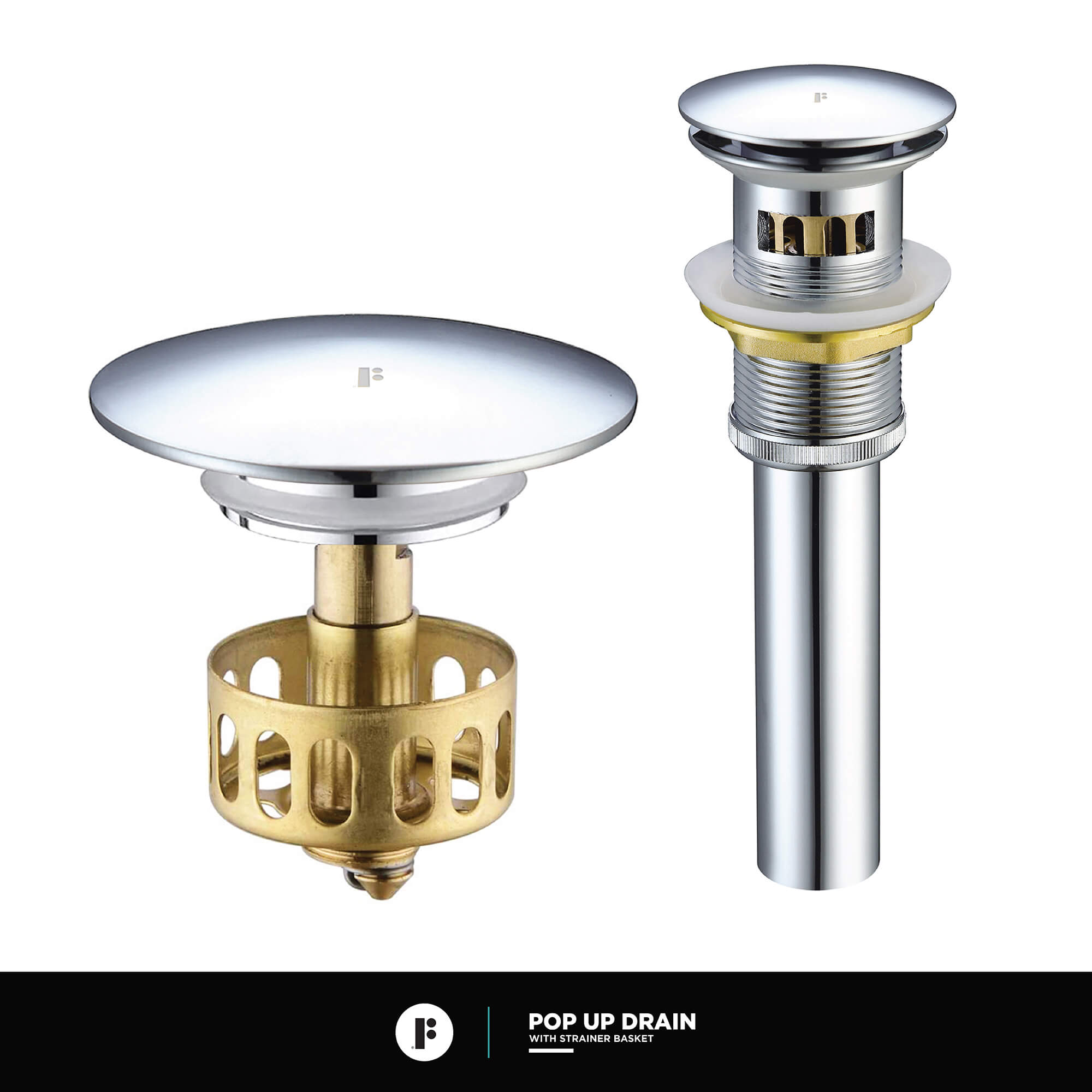 Pop Up Drain With Strainer Basket