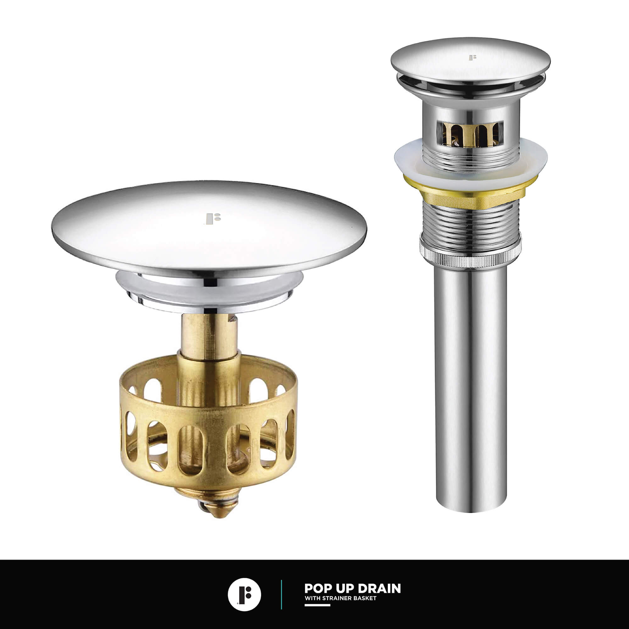 Pop Up Drain With Strainer Basket