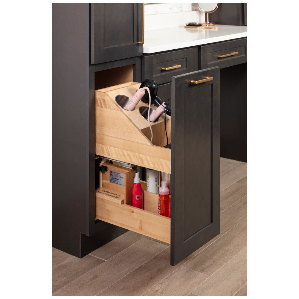 Hardware Resources "No Wiggle" Powered Vanity Pullout for Full Height Base Cabinet