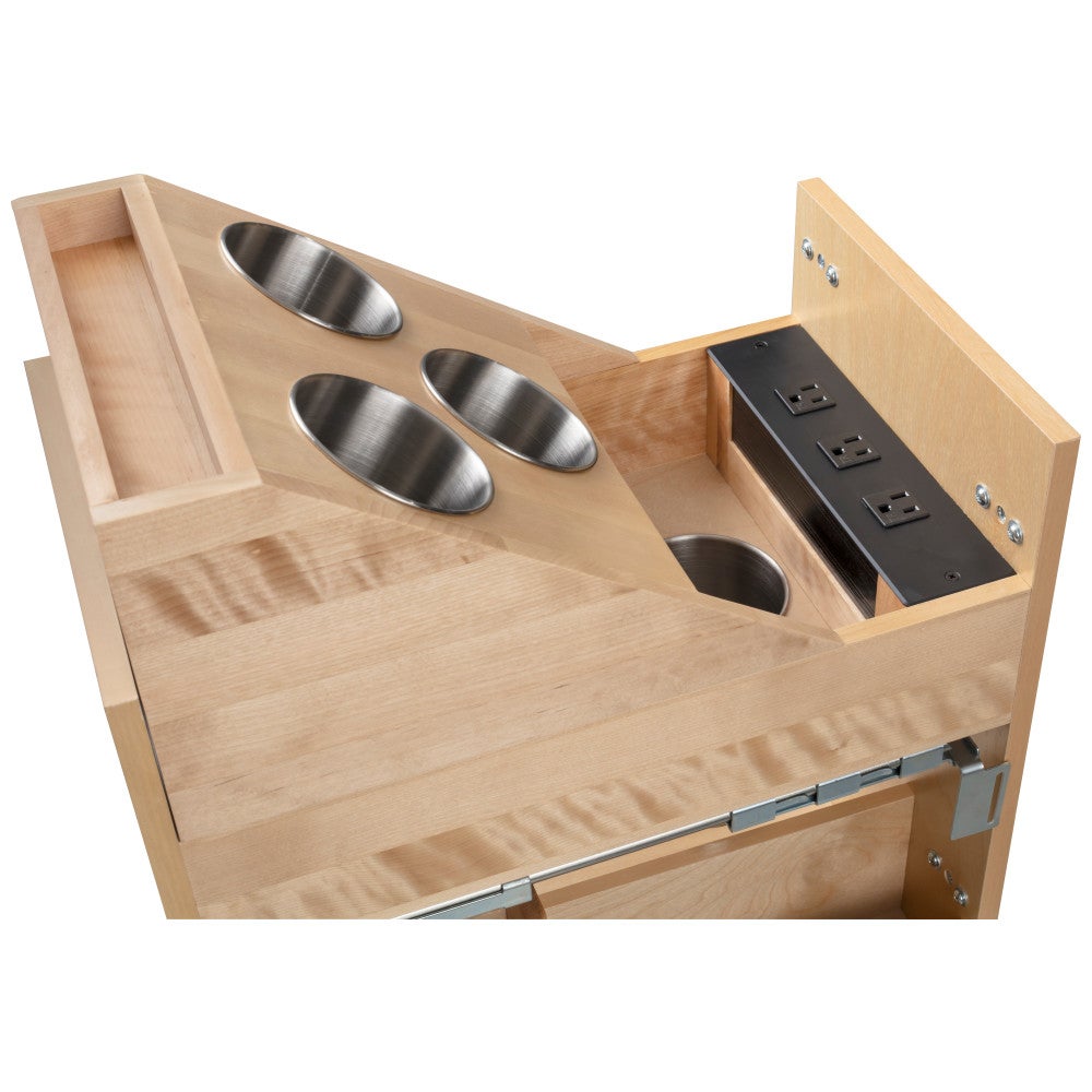 Hardware Resources "No Wiggle" Powered Vanity Pullout for Full Height Base Cabinet