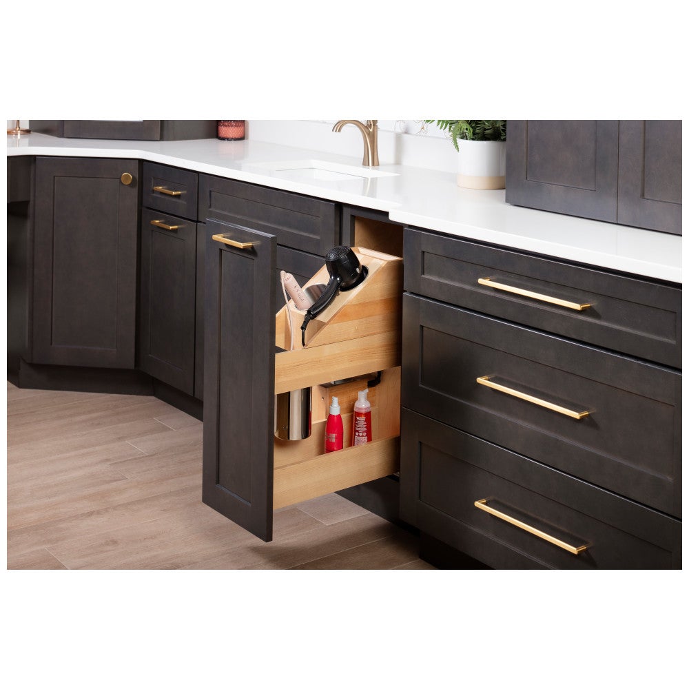 Hardware Resources "No Wiggle" Powered Vanity Pullout for Full Height Base Cabinet