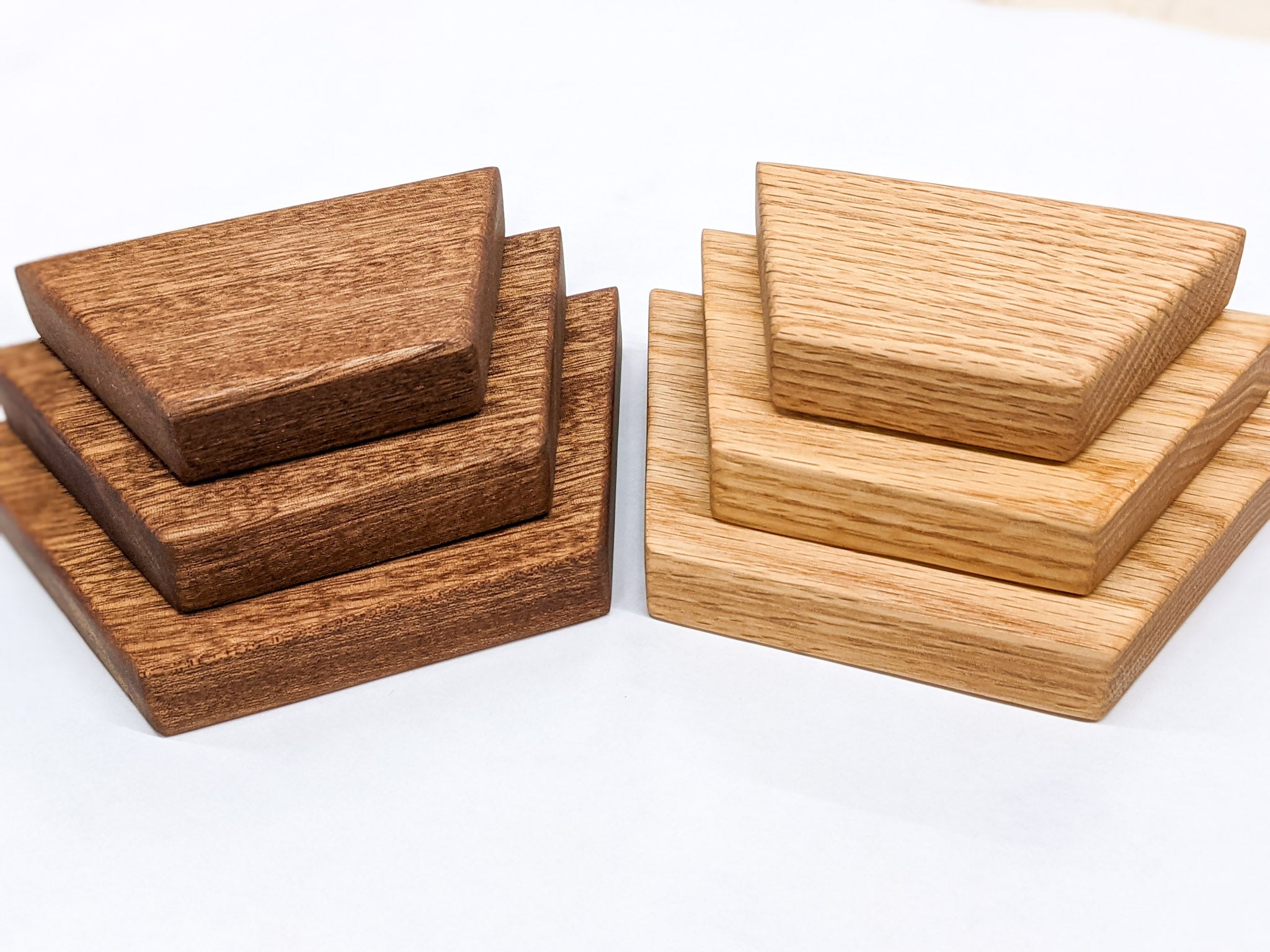 Small Trapezoid Display Shelf in Oak