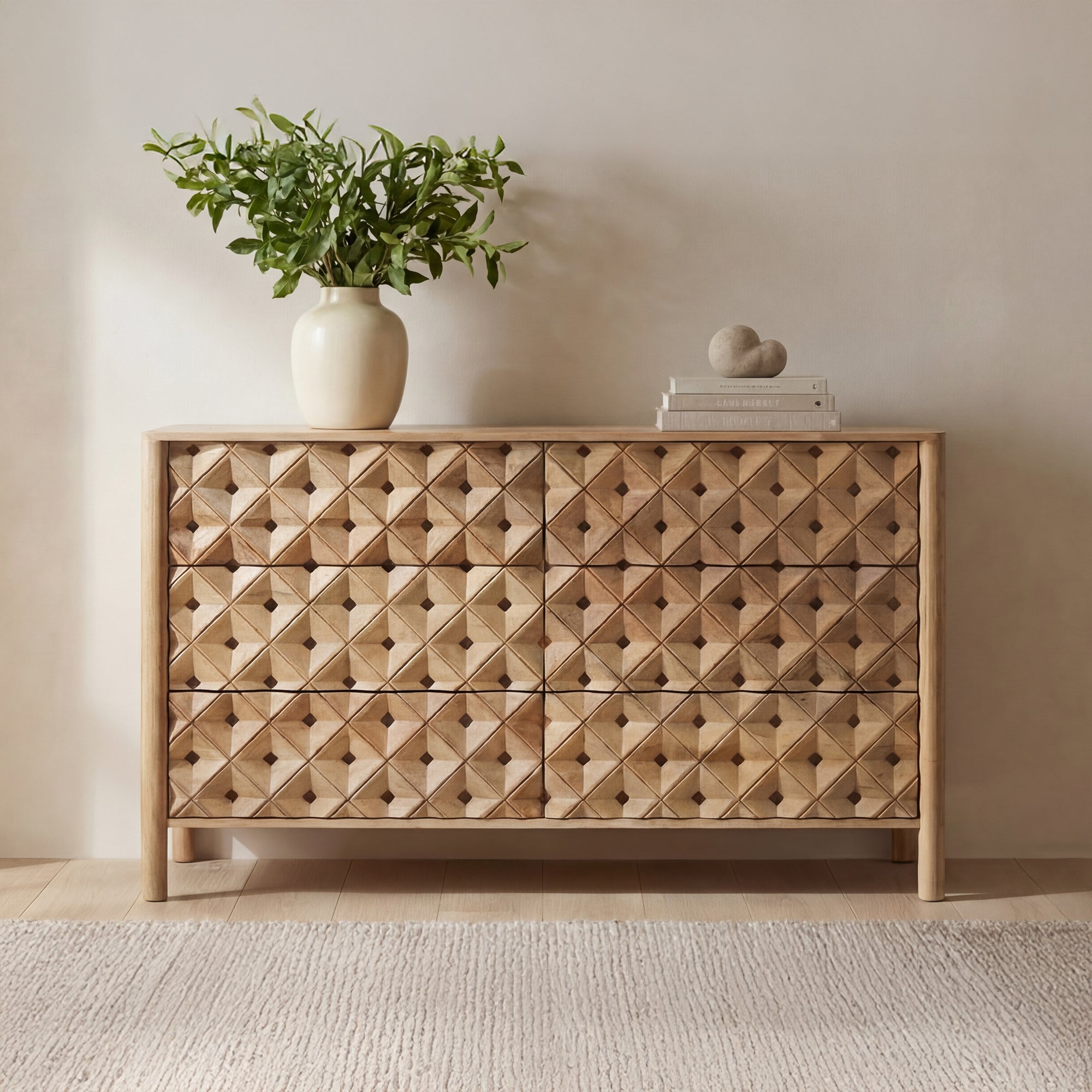 Moes Fulton 6 Drawer Dresser Natural PZ-1011-24