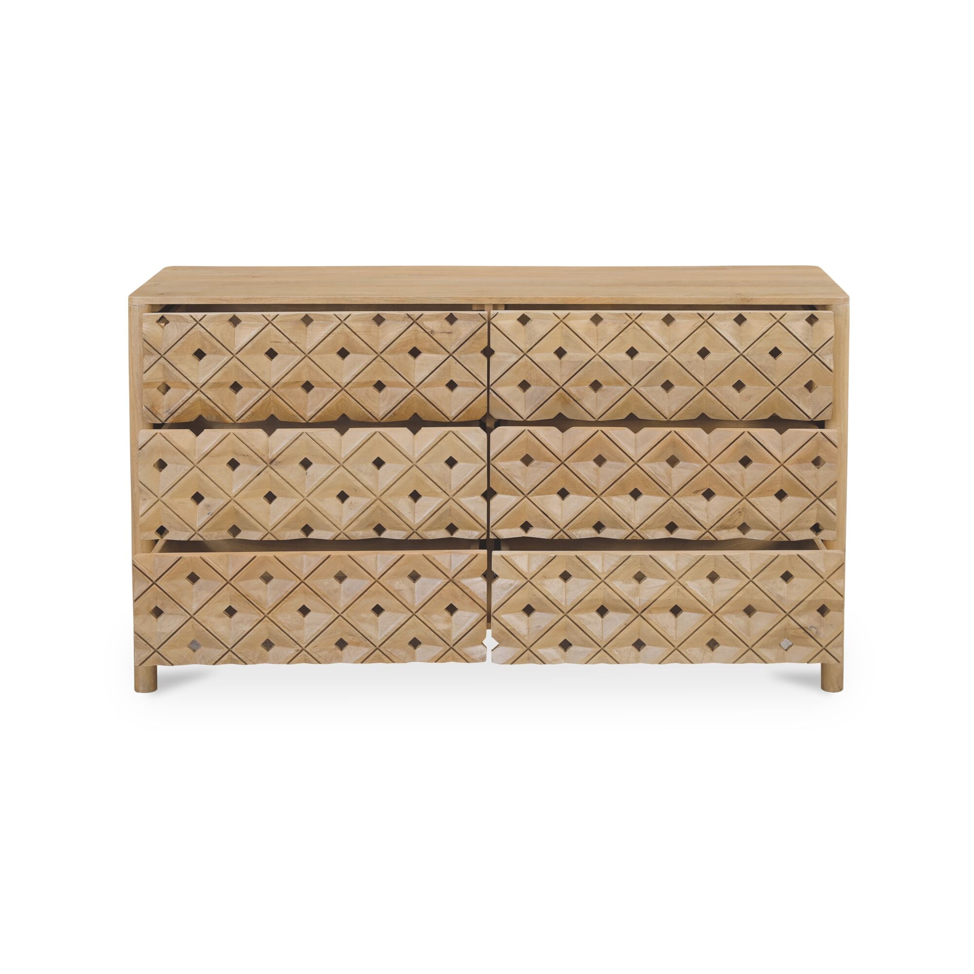 Moes Fulton 6 Drawer Dresser Natural PZ-1011-24