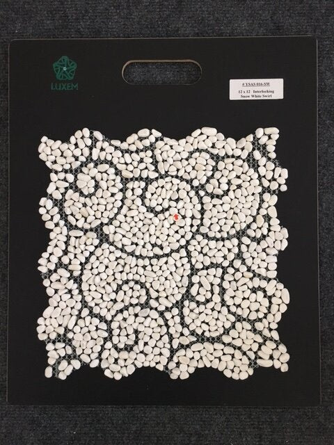 Riverstone Pebble Snow White Swirl