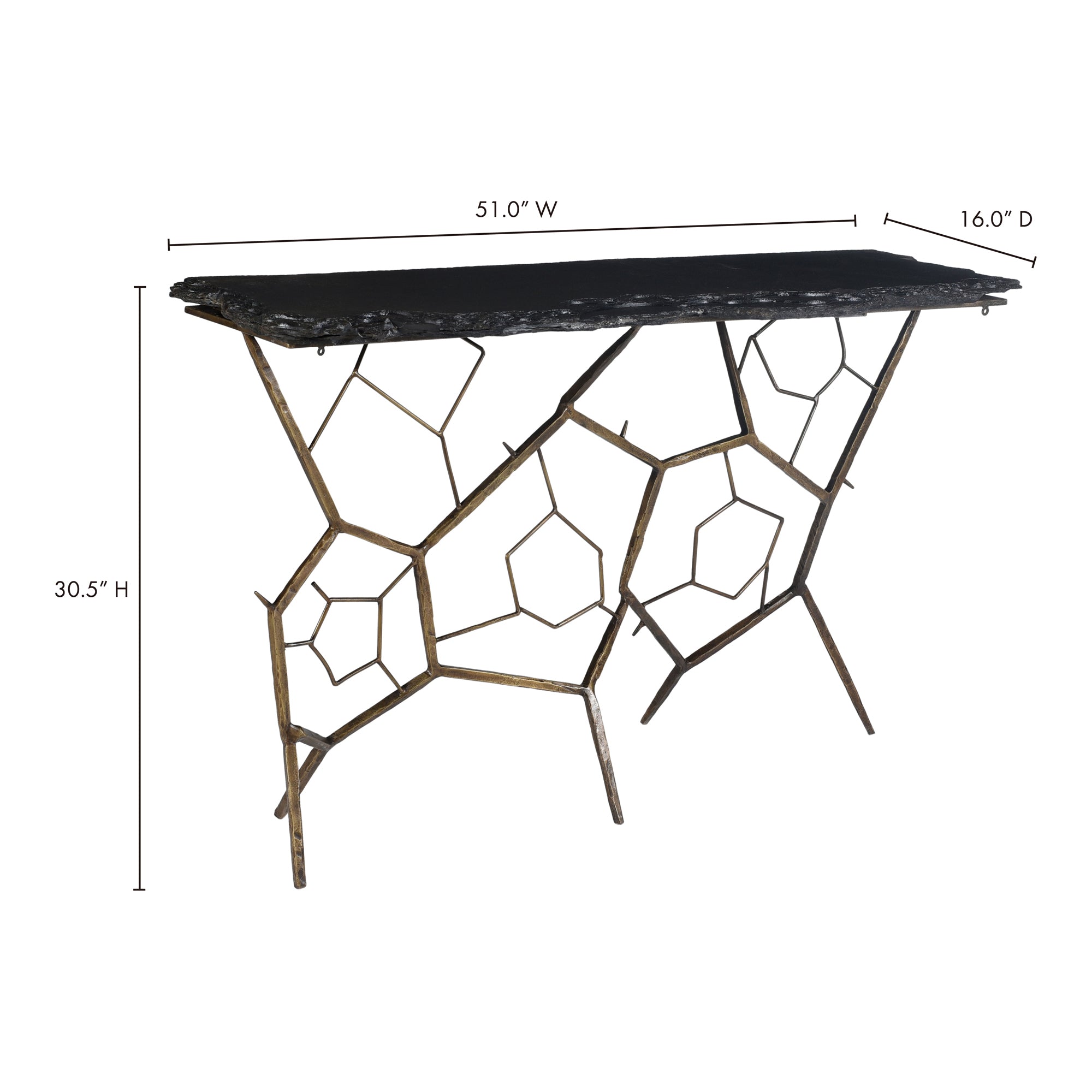 Moes Nate Slate Console Table Dark Grey QJ-1010-25-0