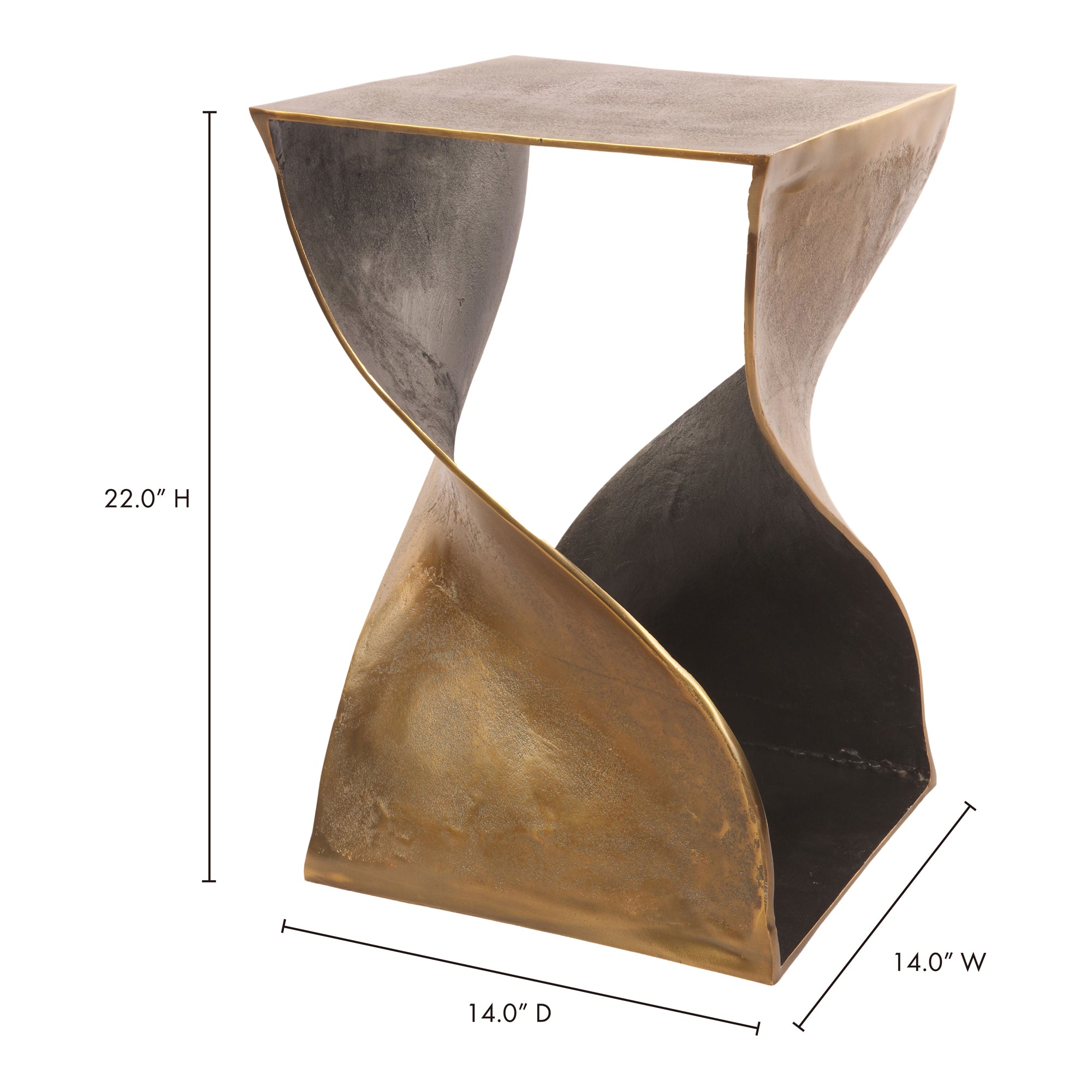 Moes Twist Accent Table Brass QK-1008-01