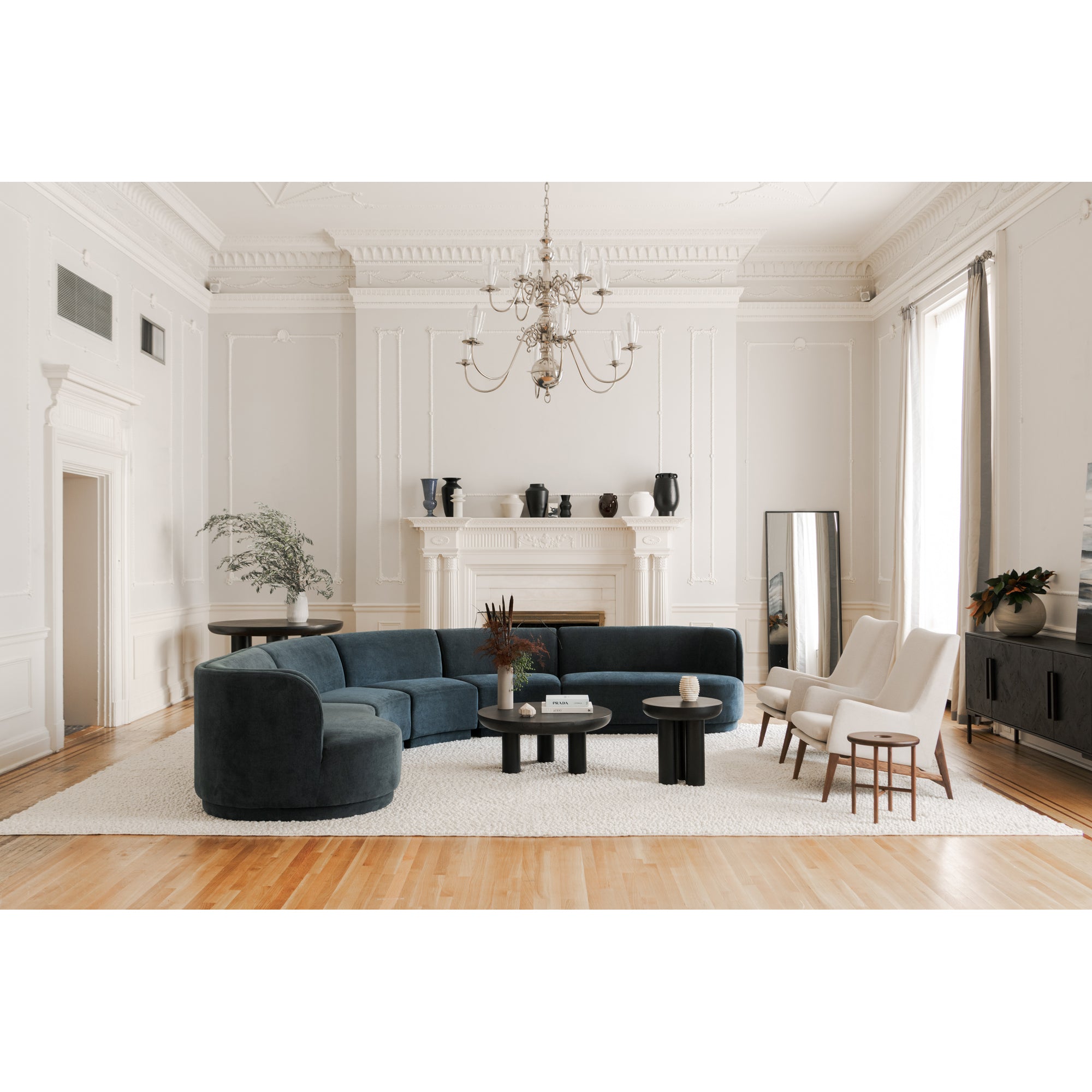 Moes Fishbone Sideboard Black QM-1003-02