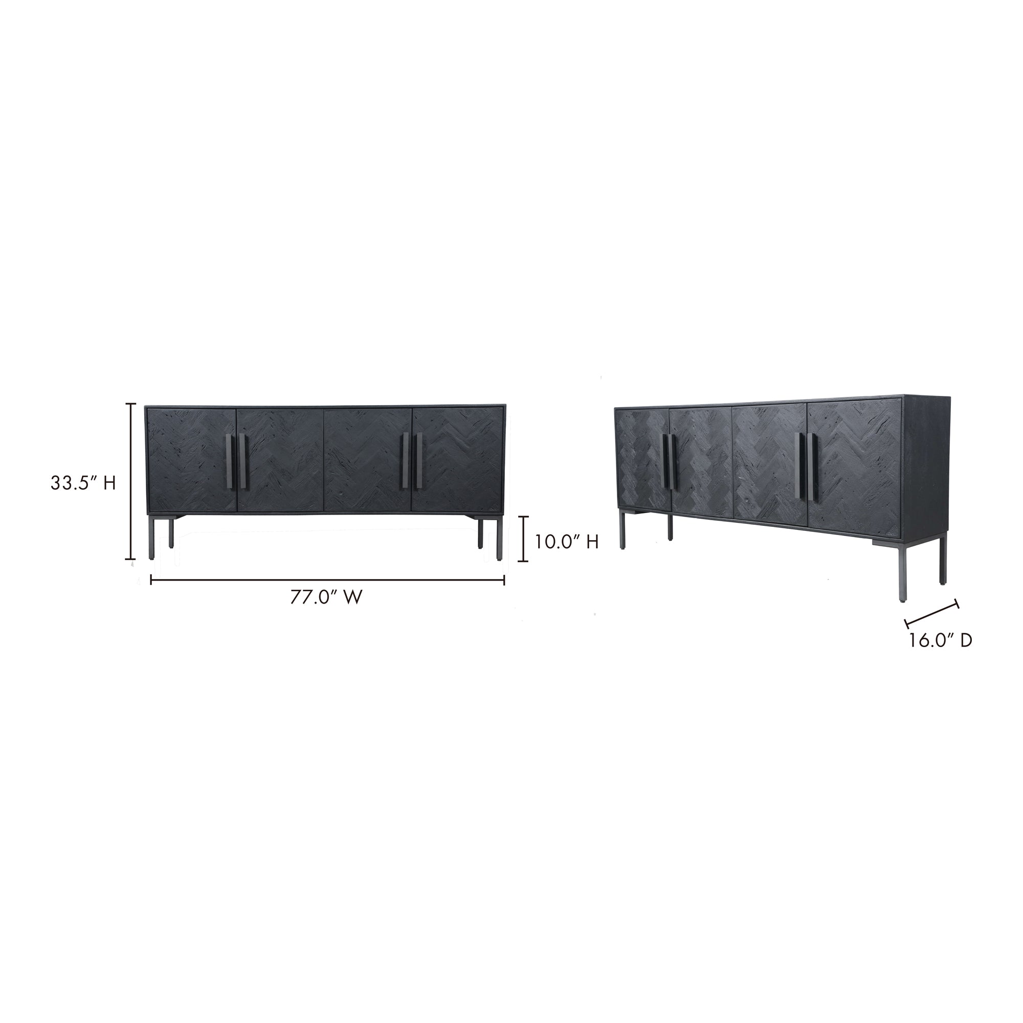 Moes Fishbone Sideboard Black QM-1003-02