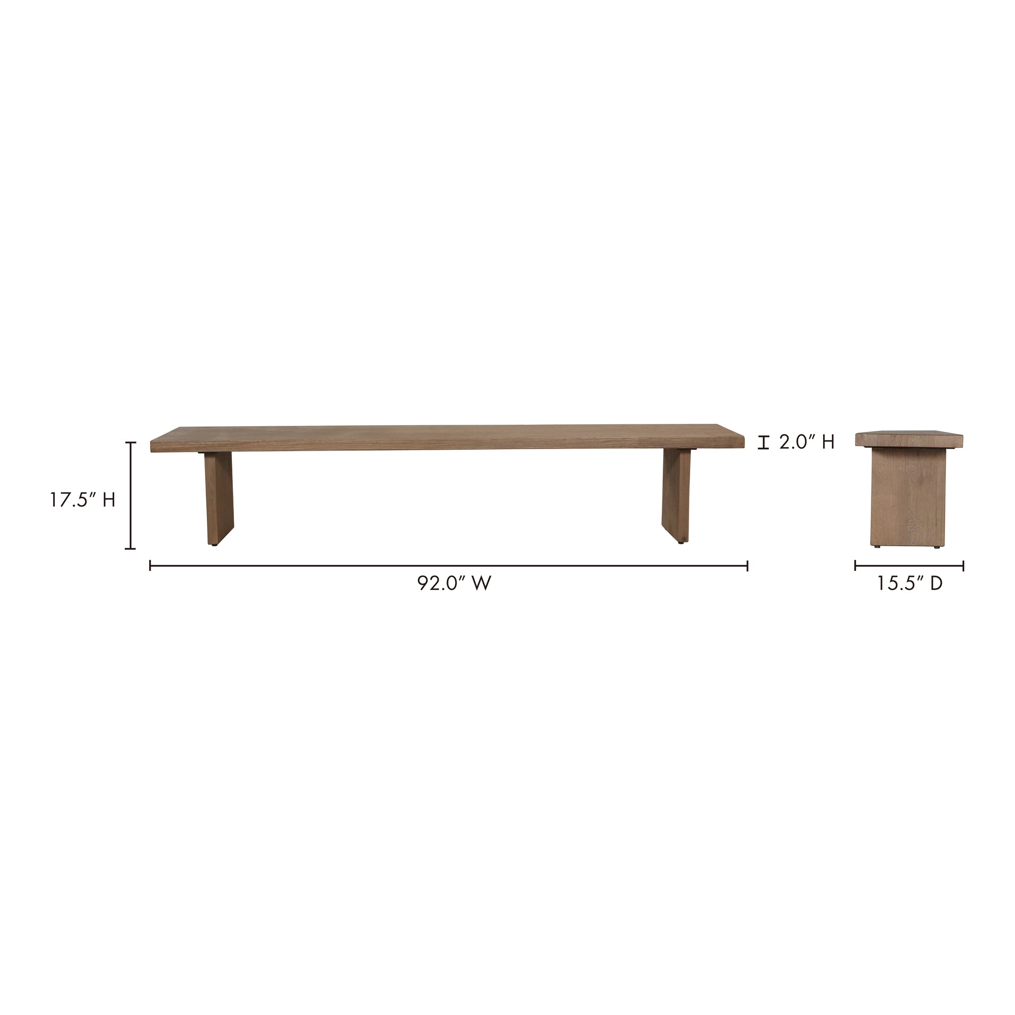 Moes Koshi Bench Sandblasted Amber Oak QM-1005-29-0
