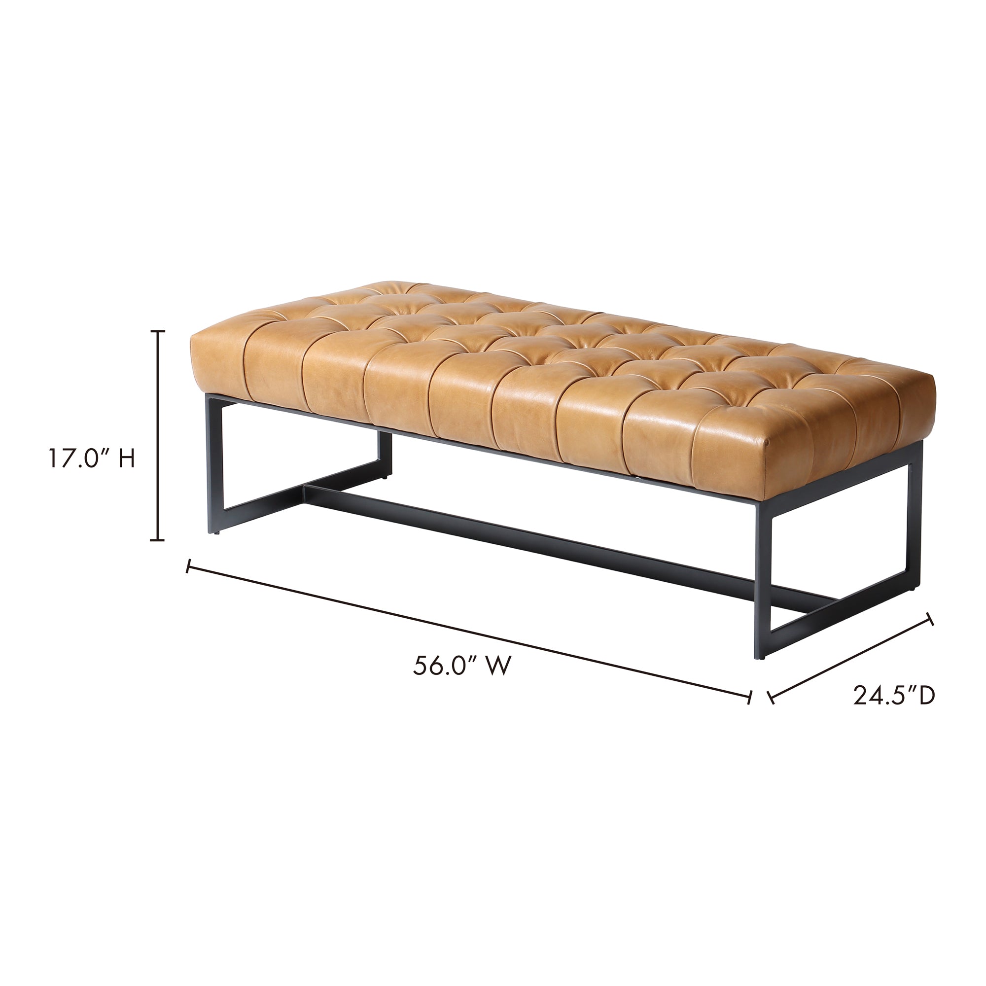 Moes Wyatt Leather Bench Tan QN-1002-40