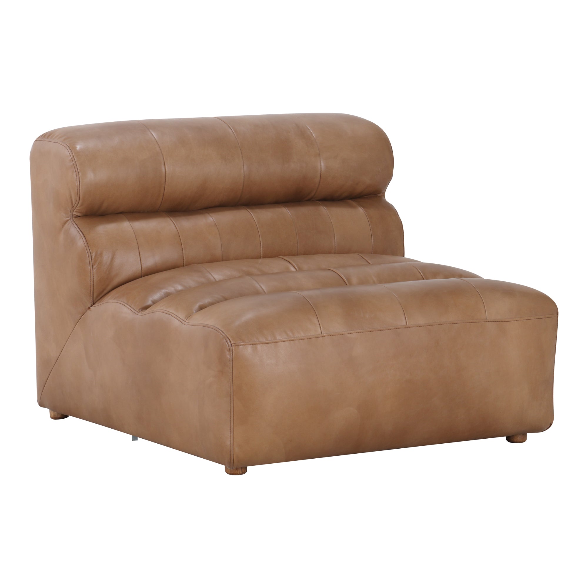 Moes Ramsay Leather Slipper Chair Tan QN-1009-40