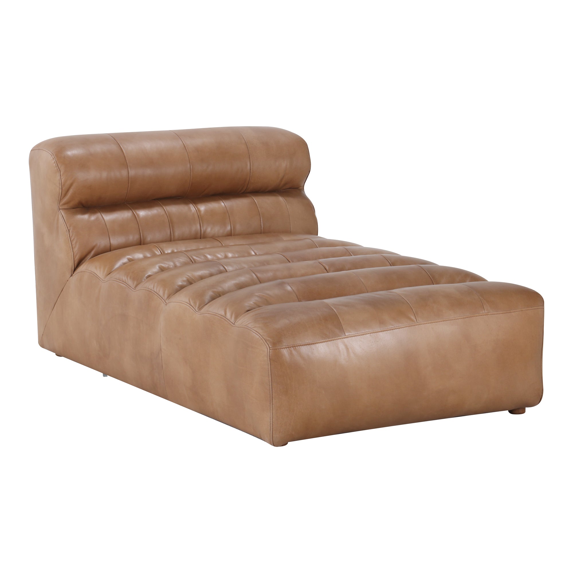 Moes Ramsay Leather Chaise Tan QN-1010-40
