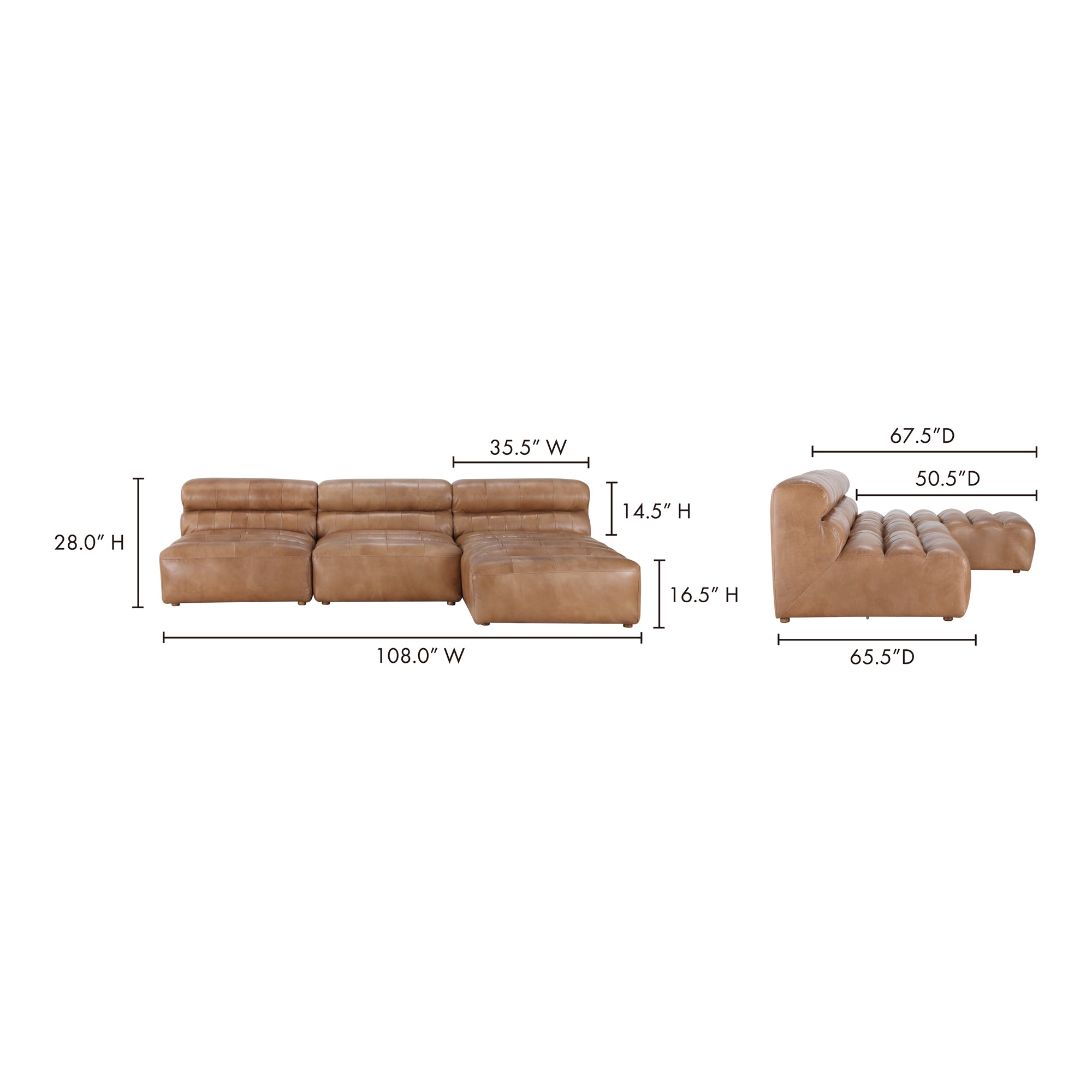 Moes Ramsay Signature Modular Sectional Tan QN-1018-40