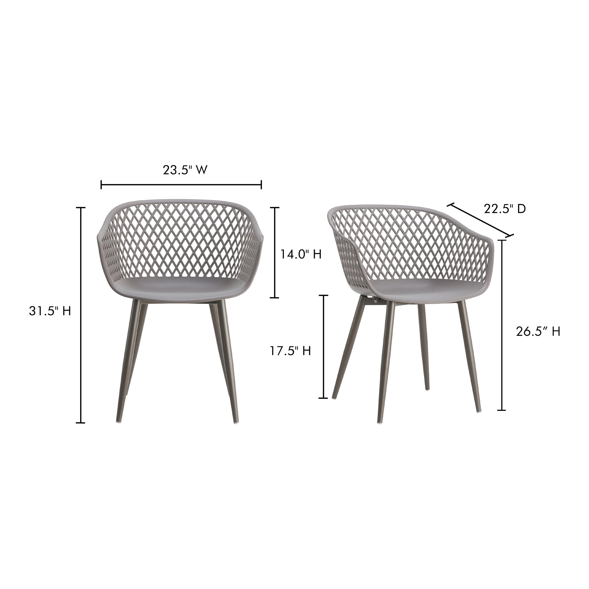 Moes Piazza Outdoor Chair Grey - Set Of Two QX-1001-15