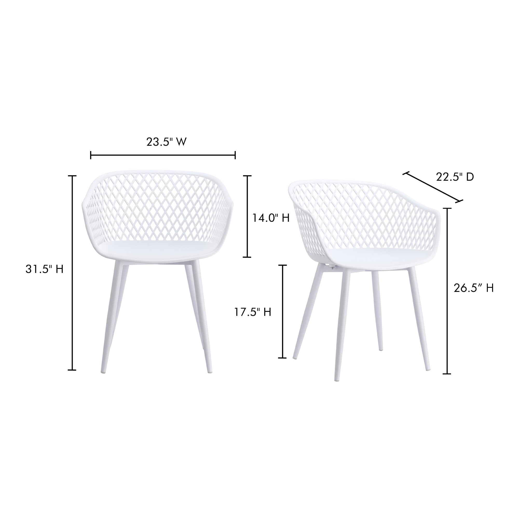 Moes Piazza Outdoor Chair White - Set Of Two QX-1001-18