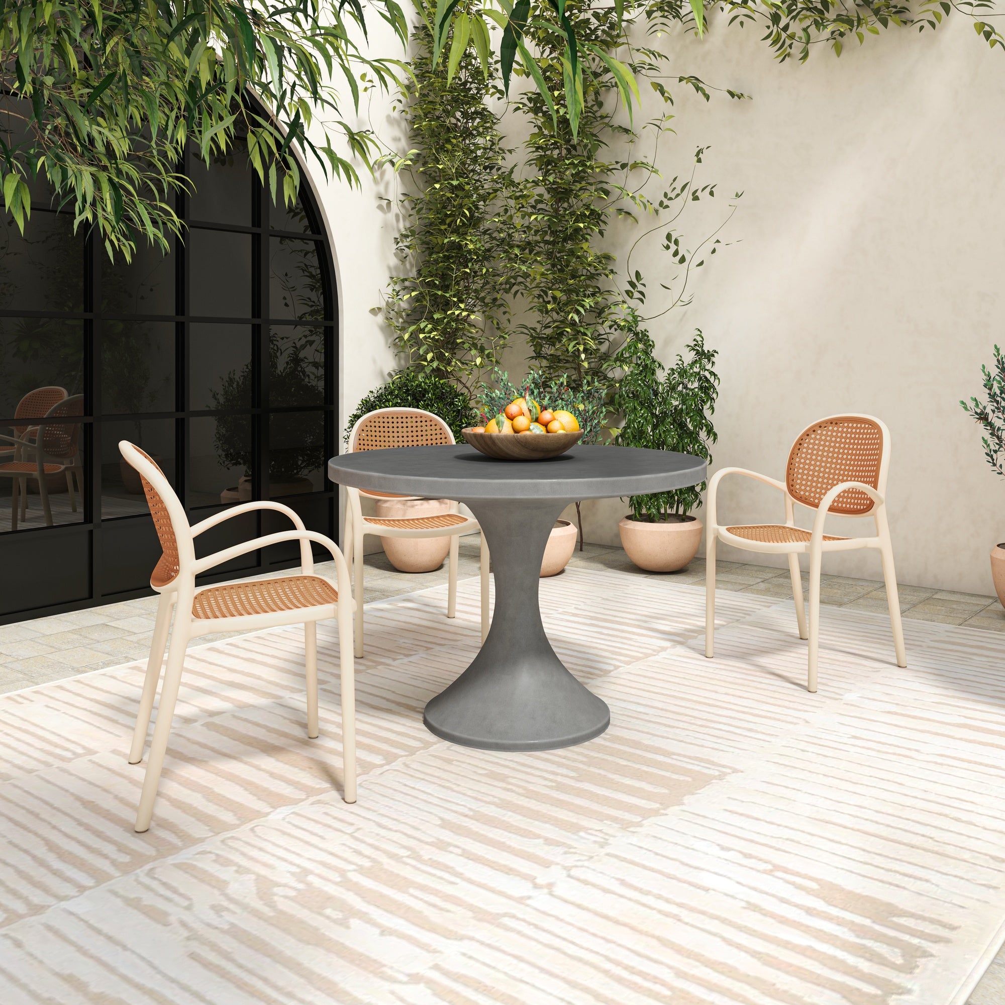 Moes Soren Outdoor Dining Chair White-Set of Two QX-1003-18