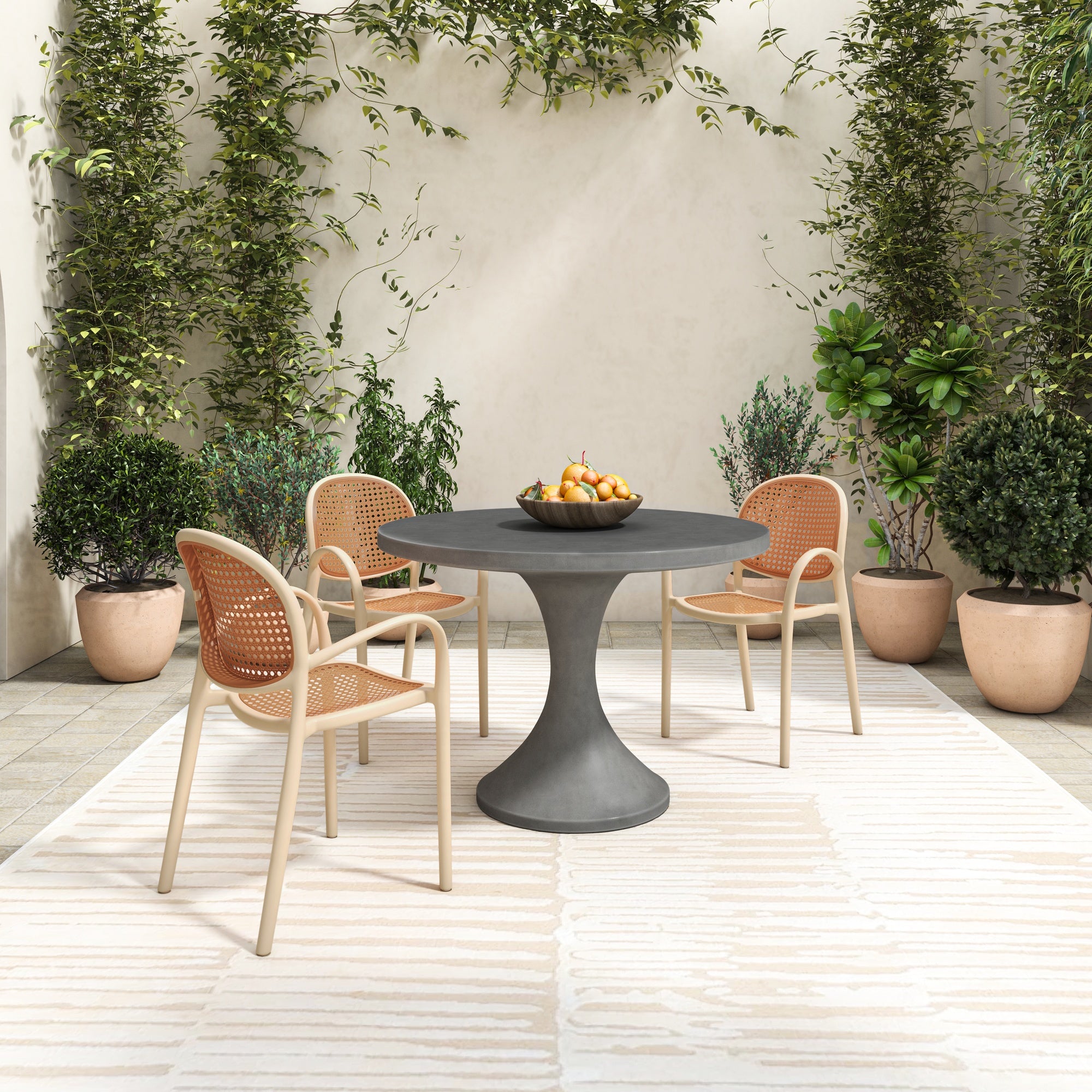 Moes Soren Outdoor Dining Chair White-Set of Two QX-1003-18